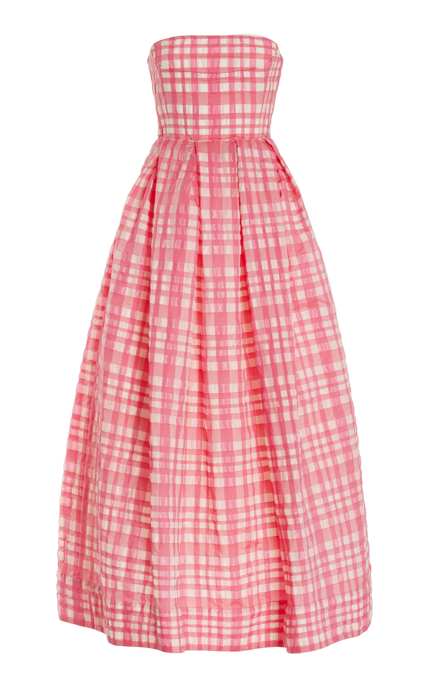 Oh Oh Livia's Strapless Gingham Midi Dress