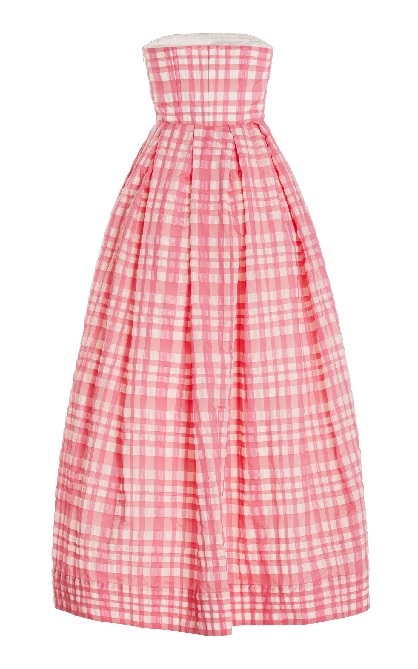 Oh Oh Livia's Strapless Gingham Midi Dress