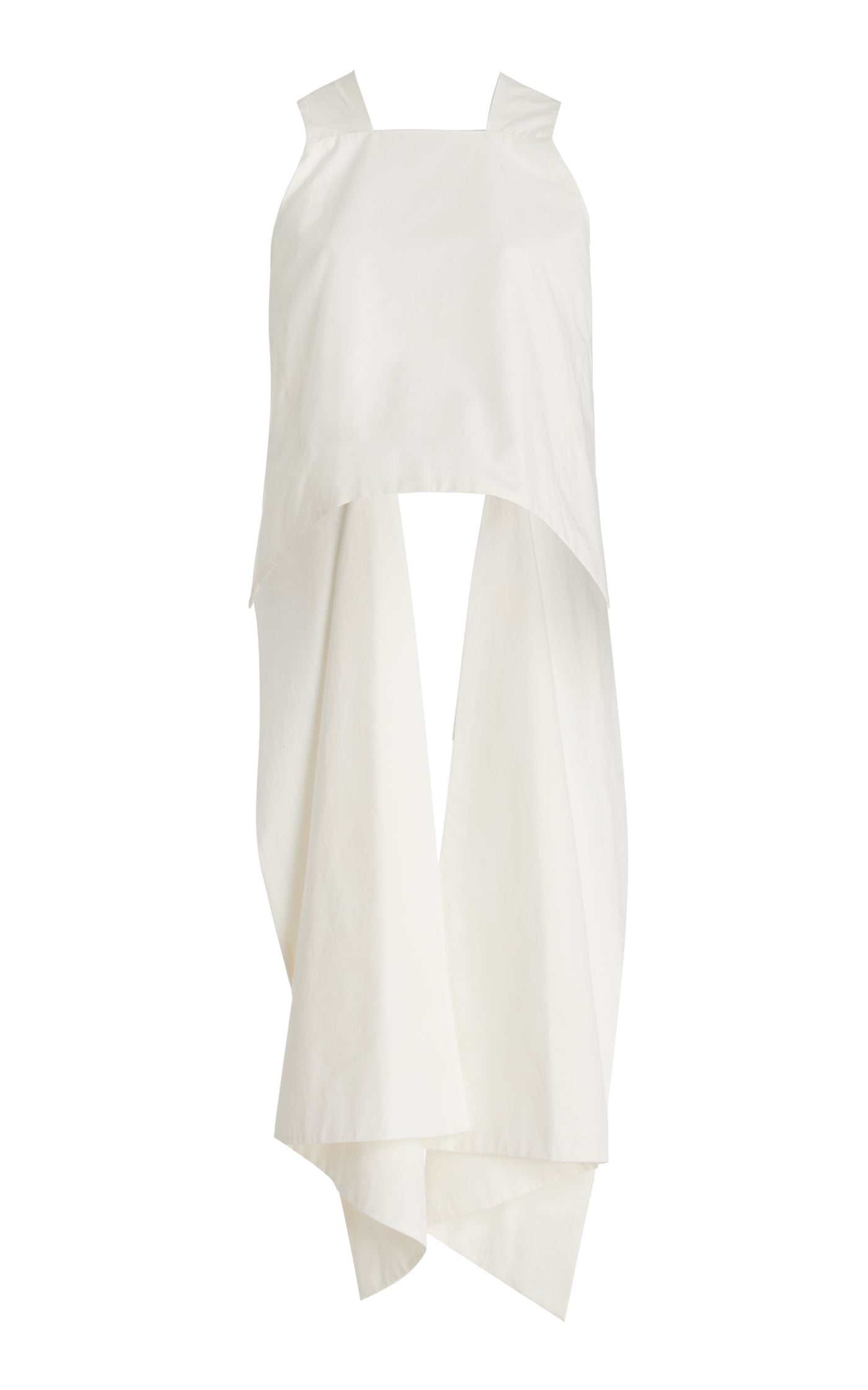 Winged Draped Cutout Cotton Top