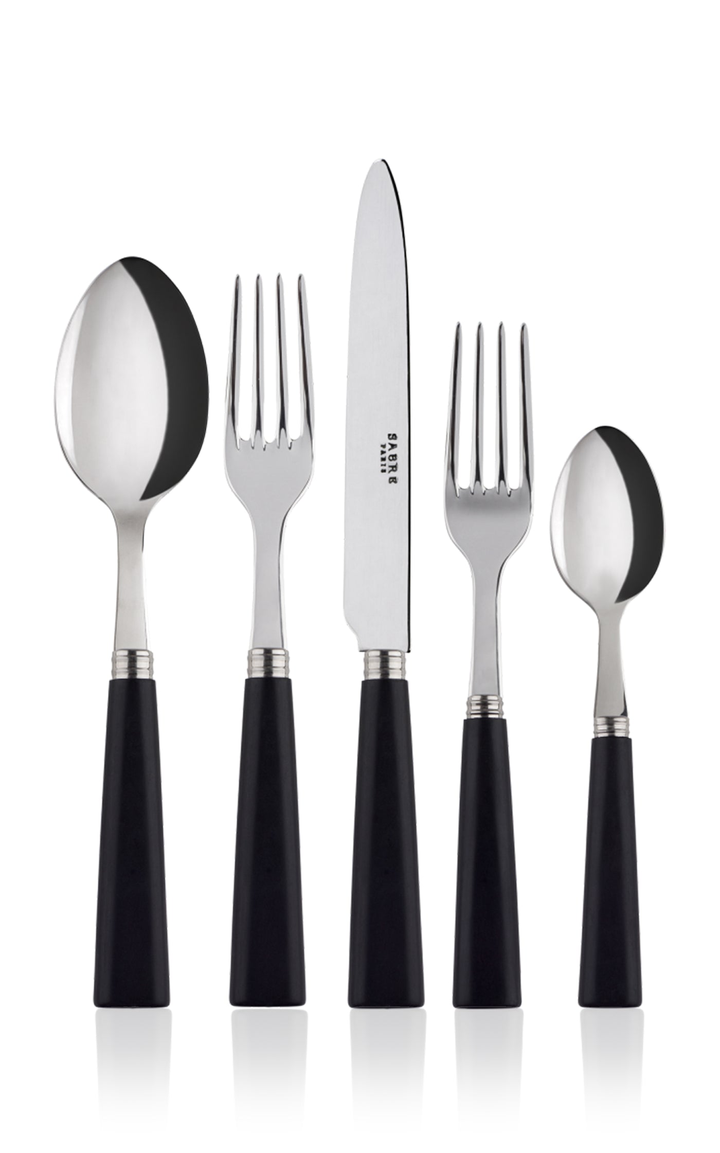 Nature Black Wood Five-Piece Silverware Set