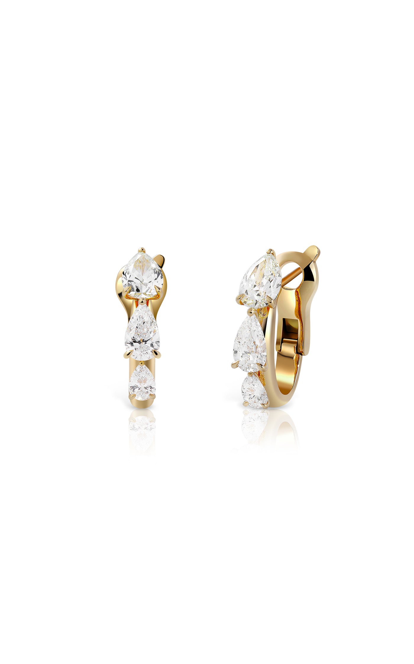 Lemonade 18K Yellow Gold Diamond Huggie Earrings