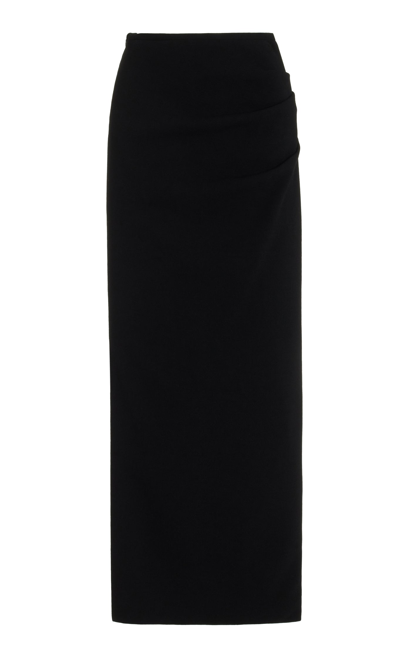 Draped Wool Maxi Skirt