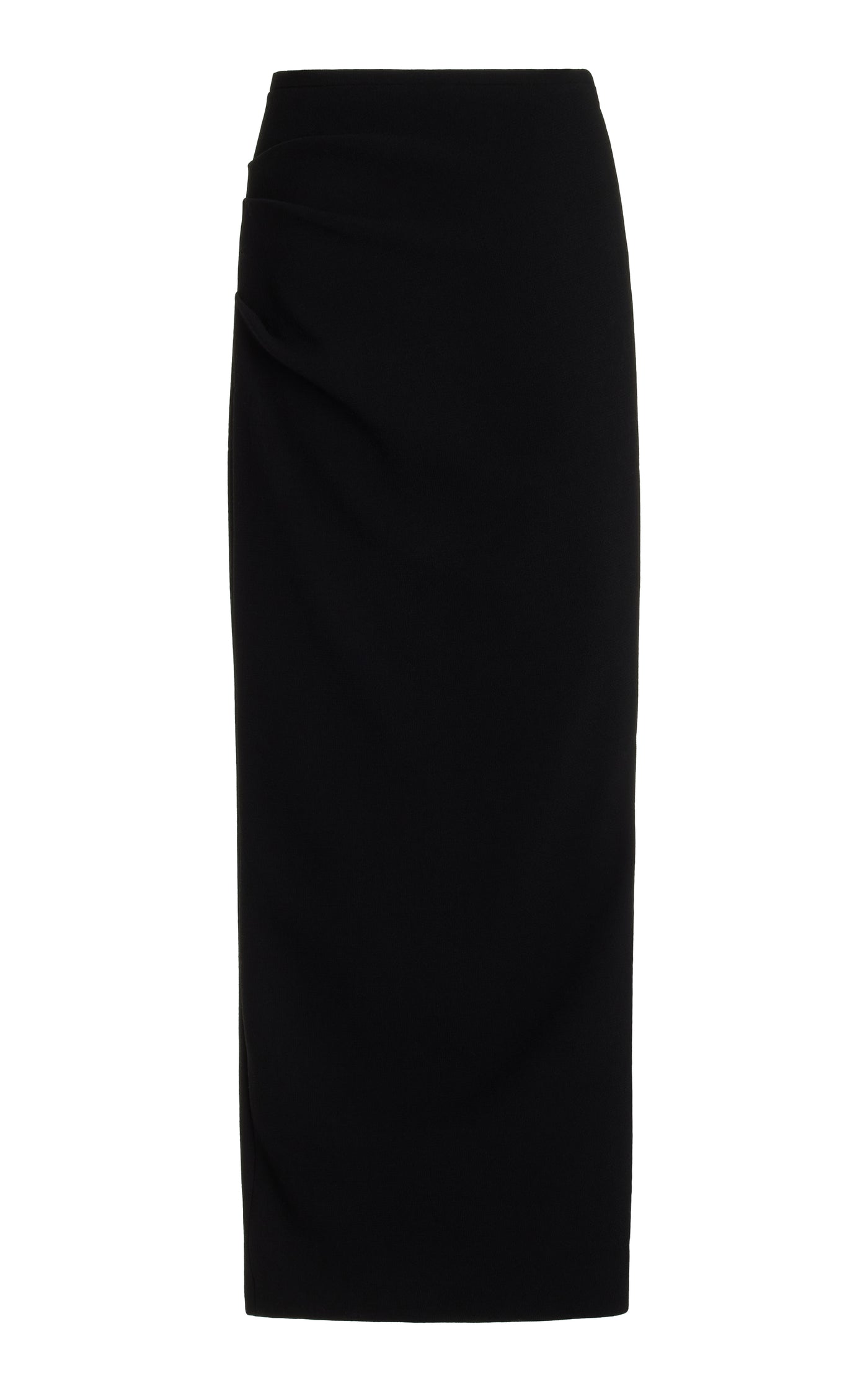 Draped Wool Maxi Skirt