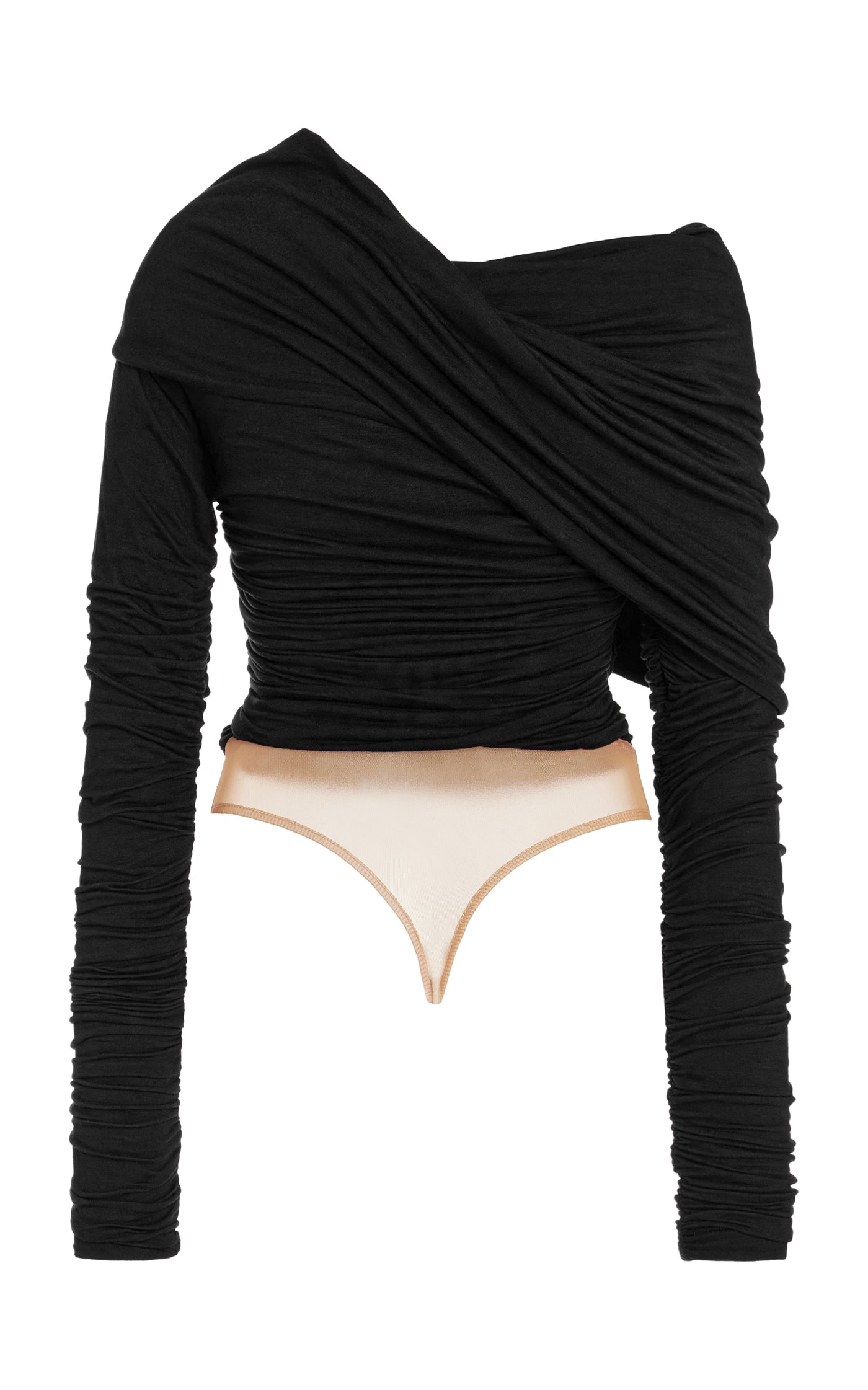 Ruched Off-The-Shoulder Bodysuit