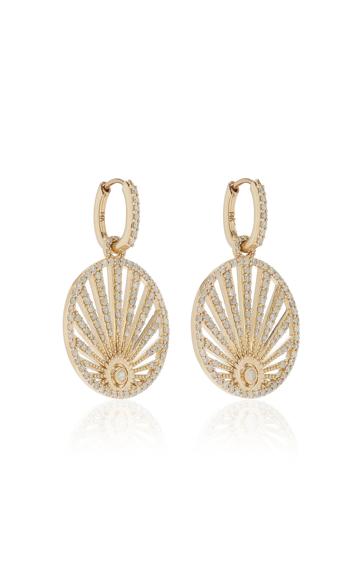 Sunrise 14K Yellow Gold Diamond Earrings