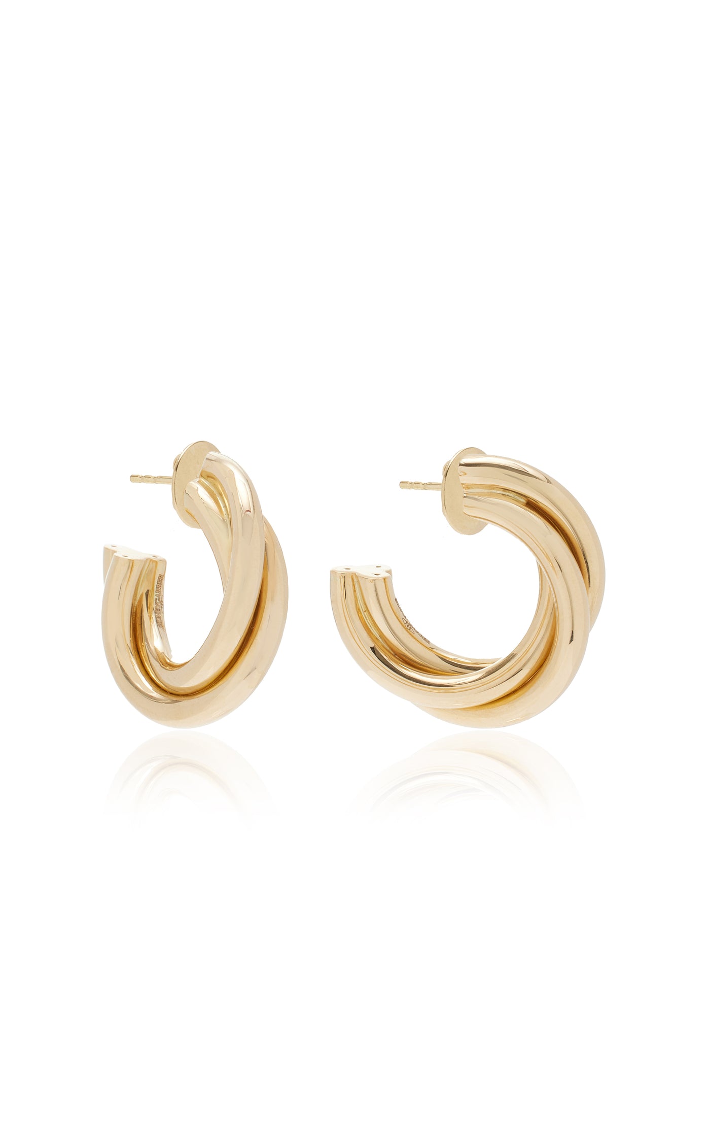 18K Yellow Gold Intertwined Hoop Earrings