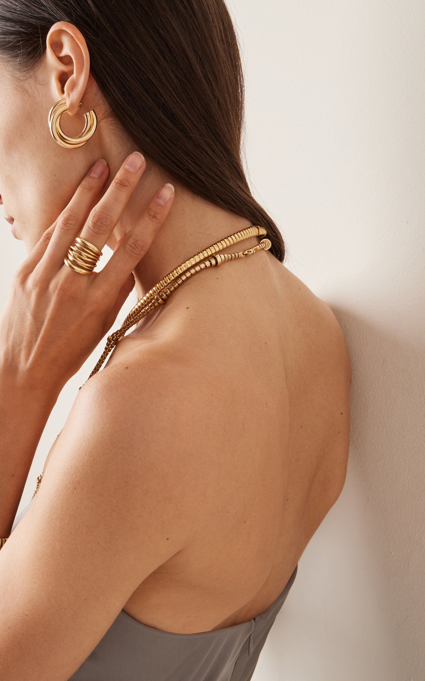 18K Yellow Gold Intertwined Hoop Earrings