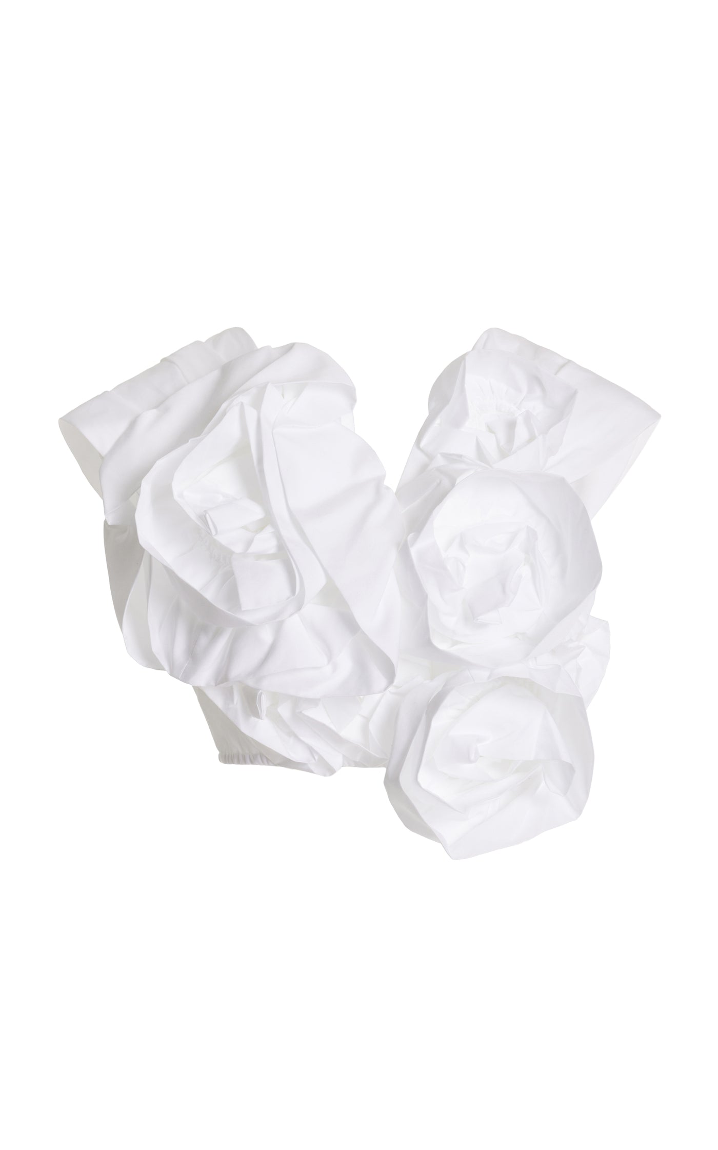 Rosette-Detailed Cotton Poplin Crop Top