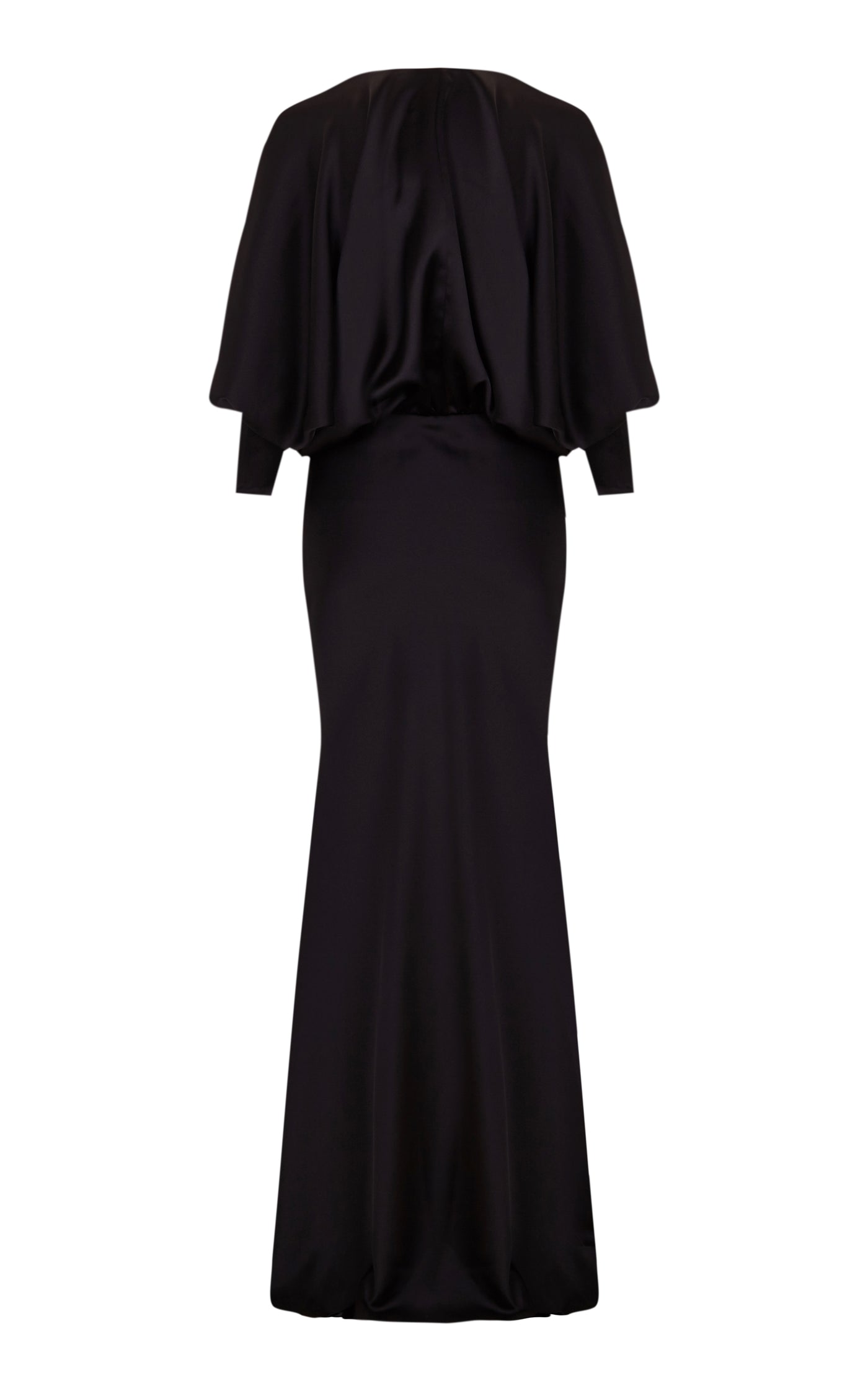 Draped Satin Maxi Dress