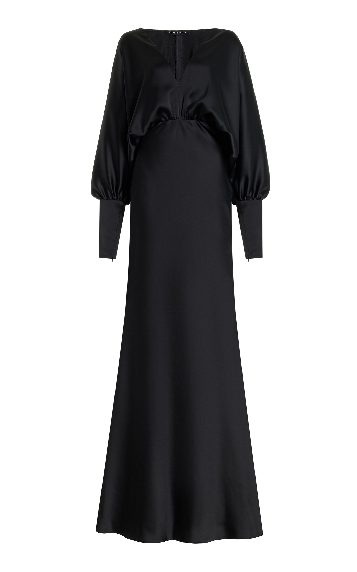 Draped Satin Maxi Dress
