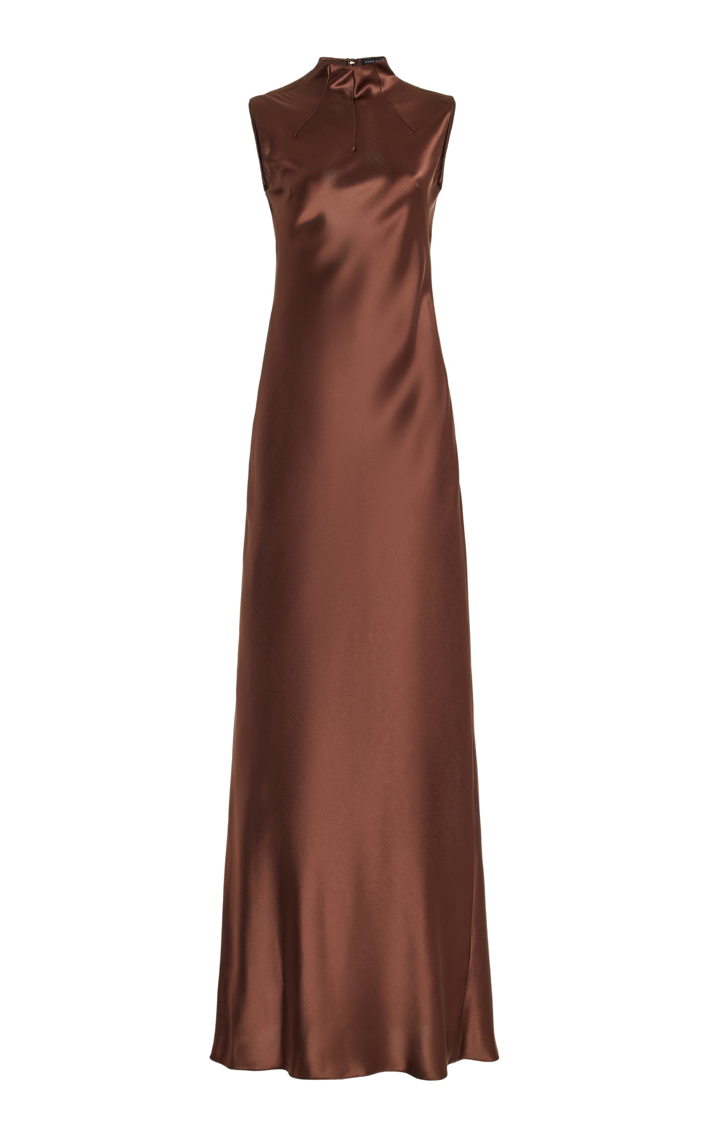 Turtleneck Satin Maxi Dress