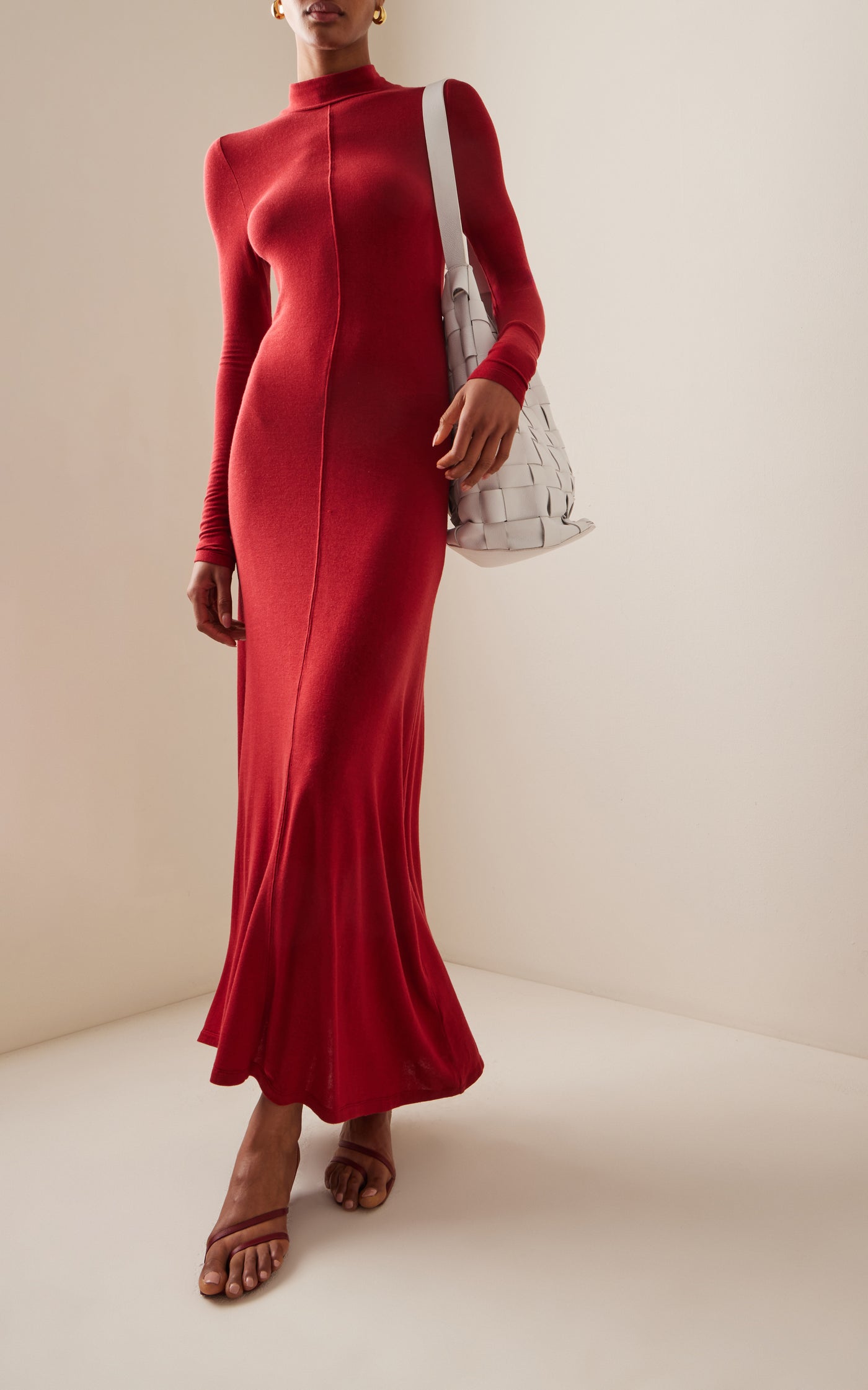 Jersey Turtleneck Maxi Dress