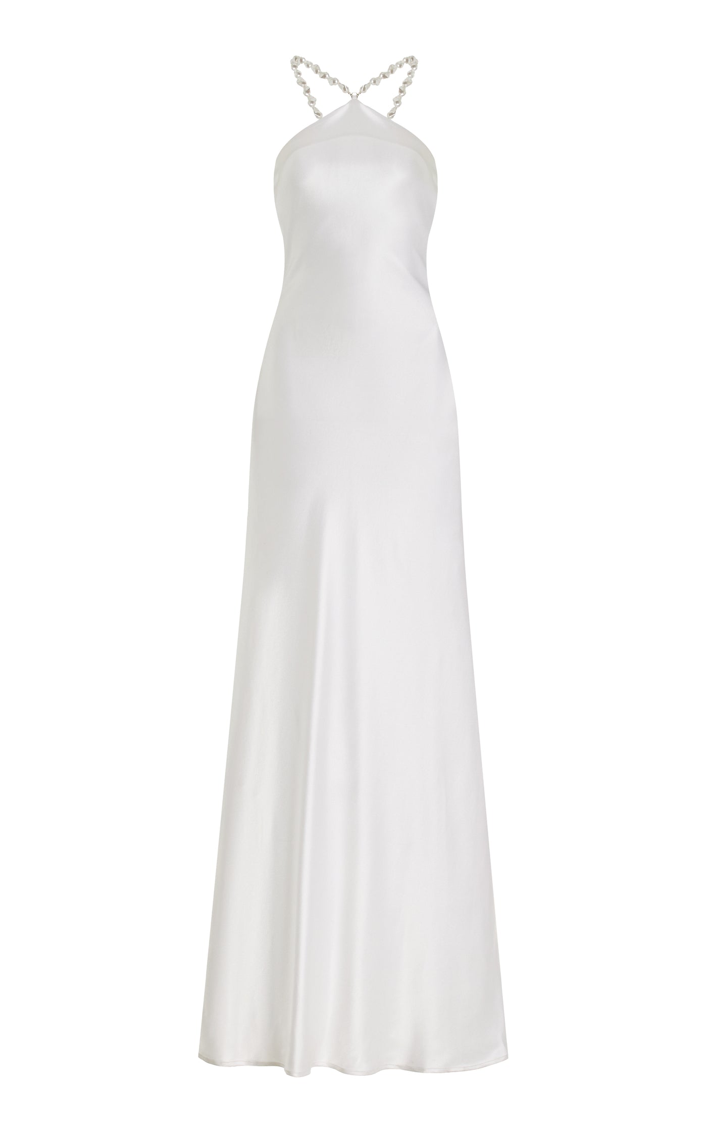 Exclusive Cadence Pearl-Embellished Satin Maxi Slip Dress