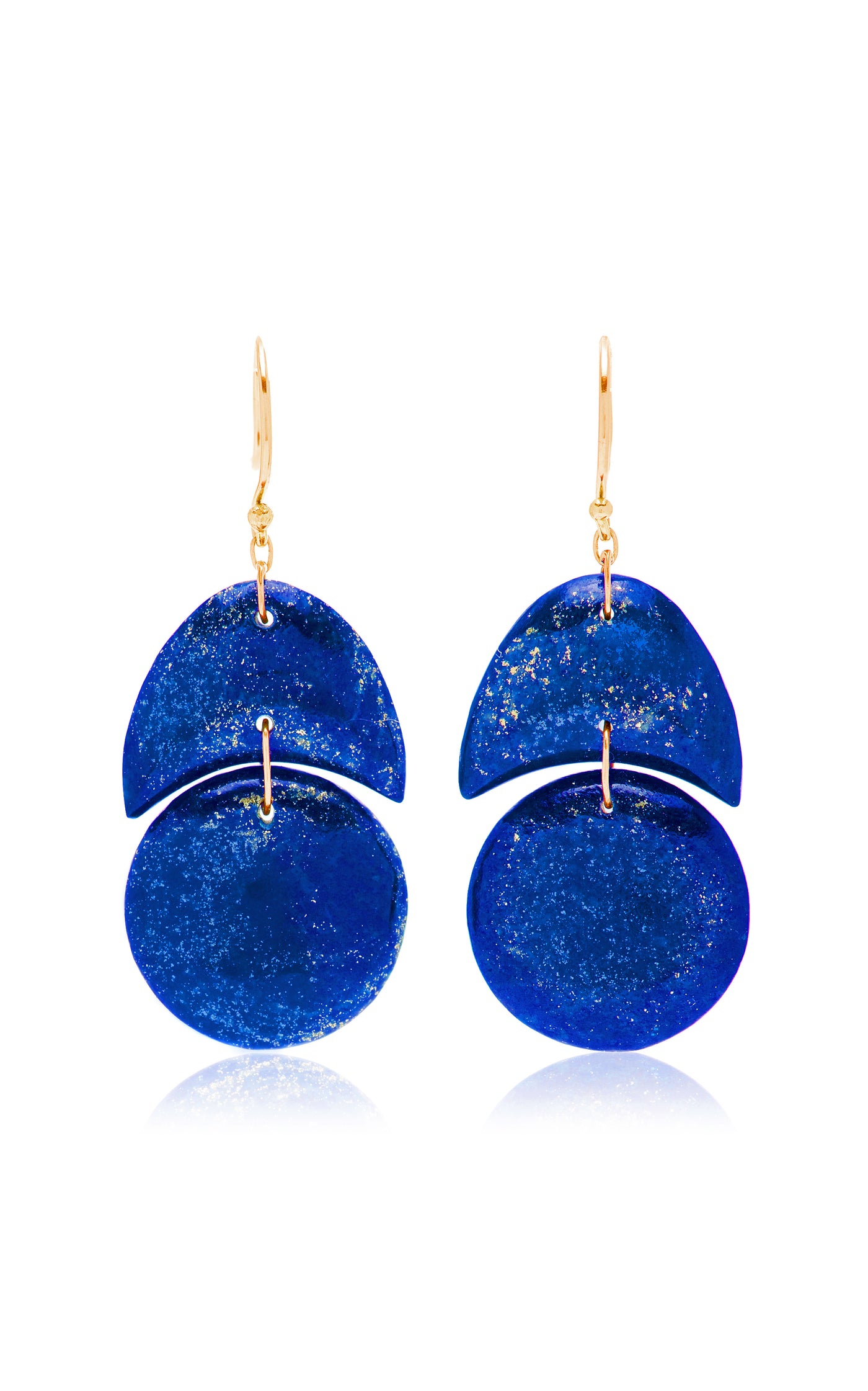 Tiny Arps 18K Yellow Gold Lapis Earrings