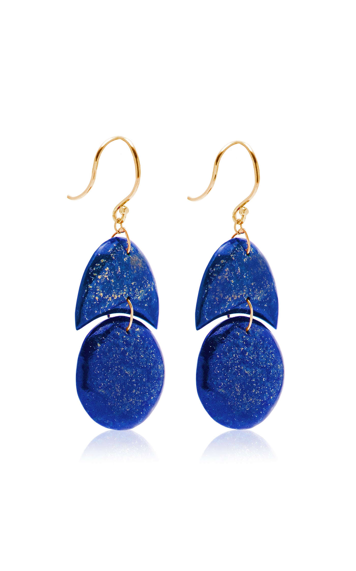 Tiny Arps 18K Yellow Gold Lapis Earrings