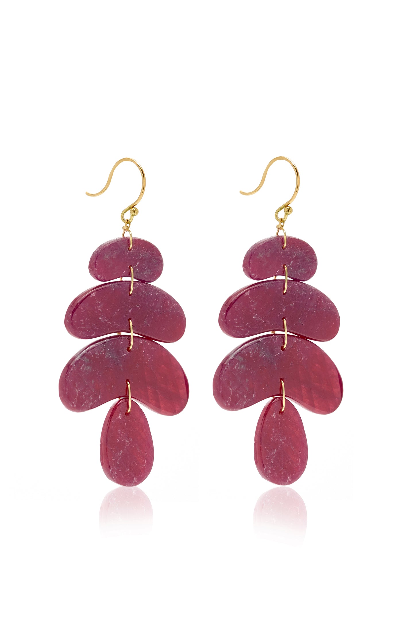 Small Totem 18K Yellow Gold Ruby Earrings