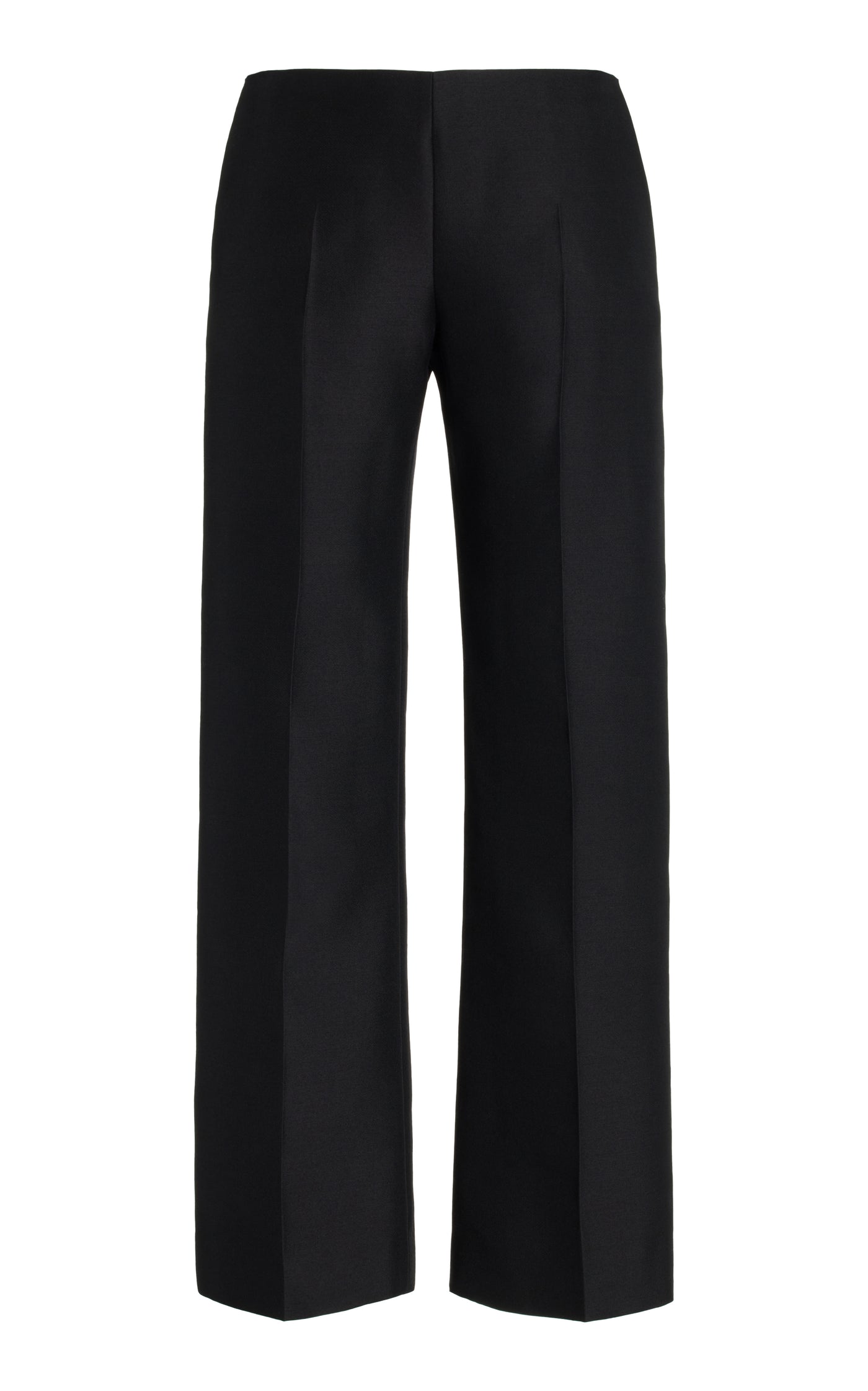 Flame Low-Waisted Wool-Silk Straight-Leg Pants
