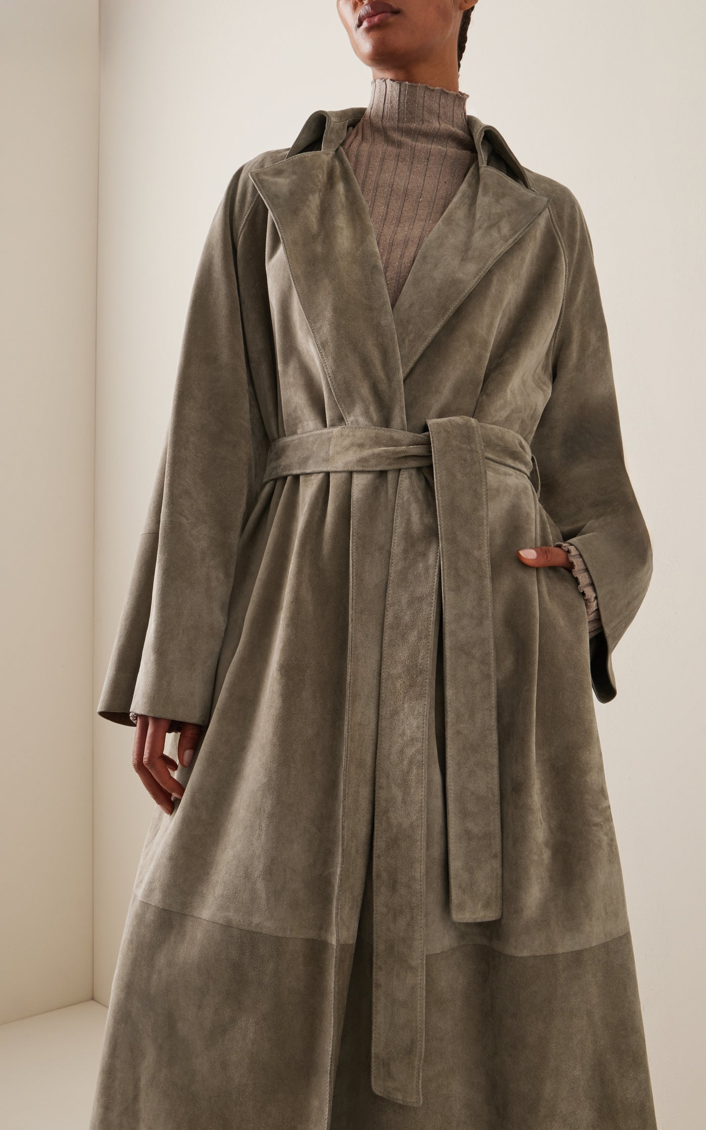 Poseidone Sueded-Leather Coat
