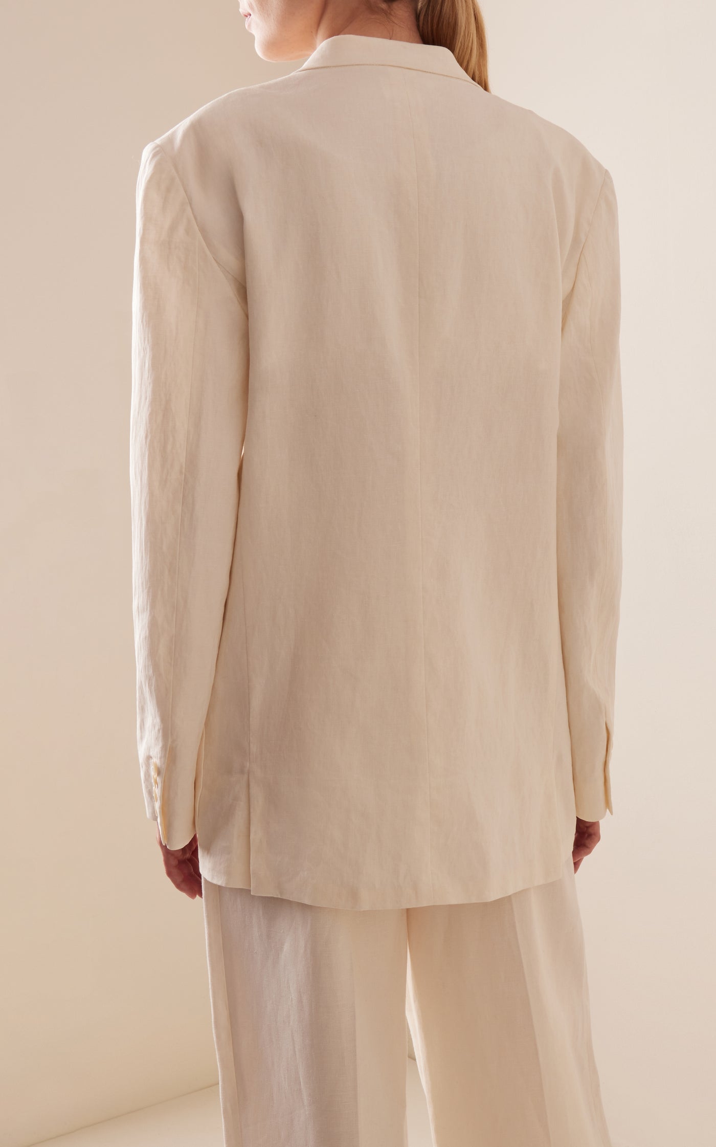Enza Linen Single-Breasted Blazer