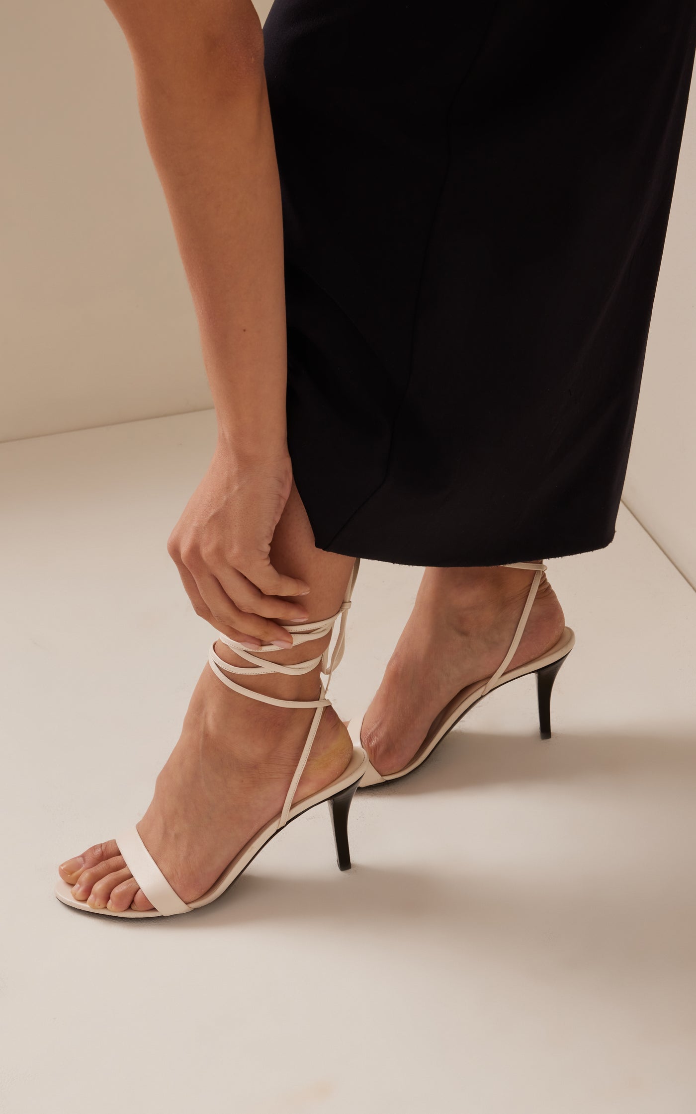 Maud Lace-Up Leather Sandals