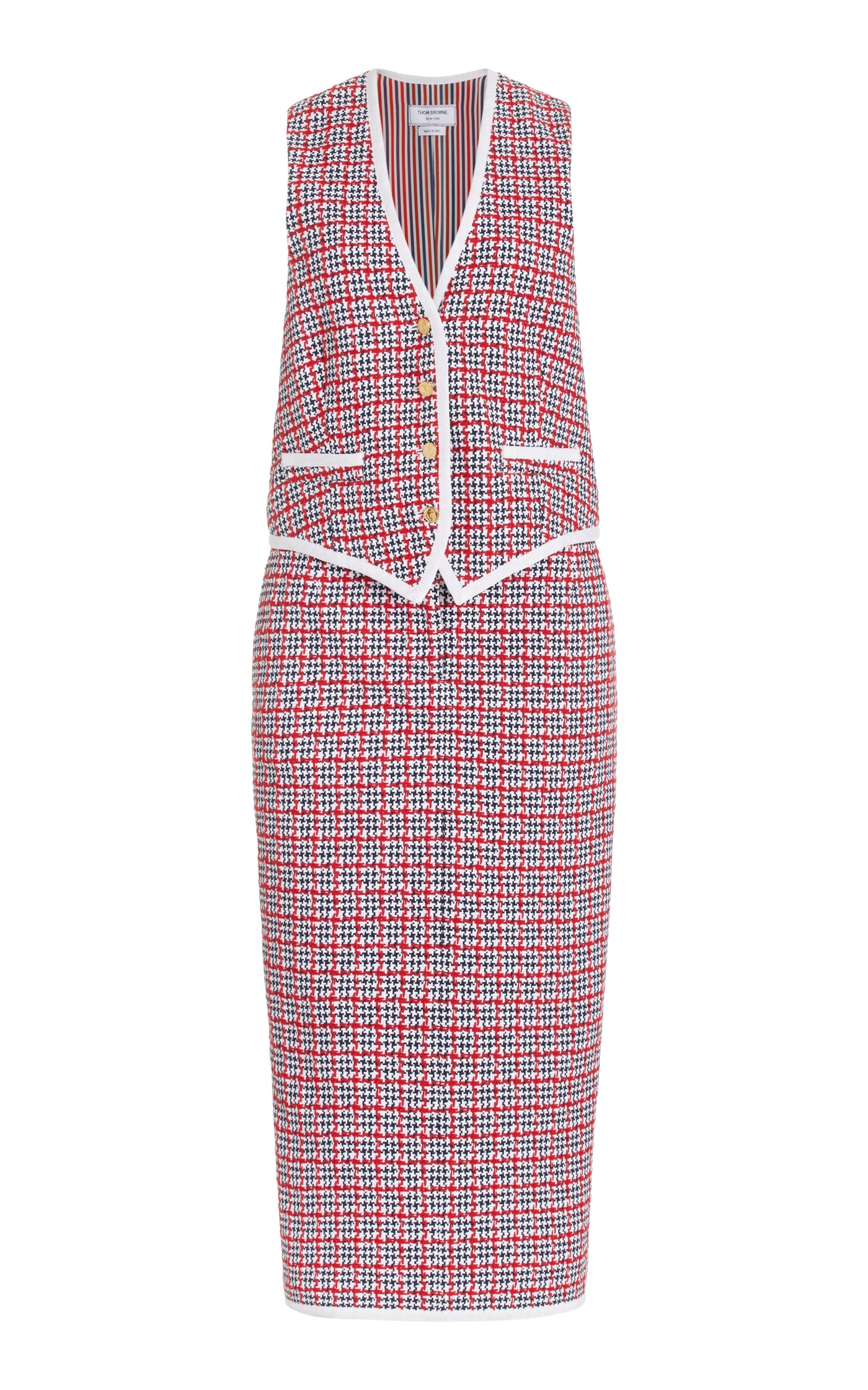 Tailored Vest Cotton Midi Dress