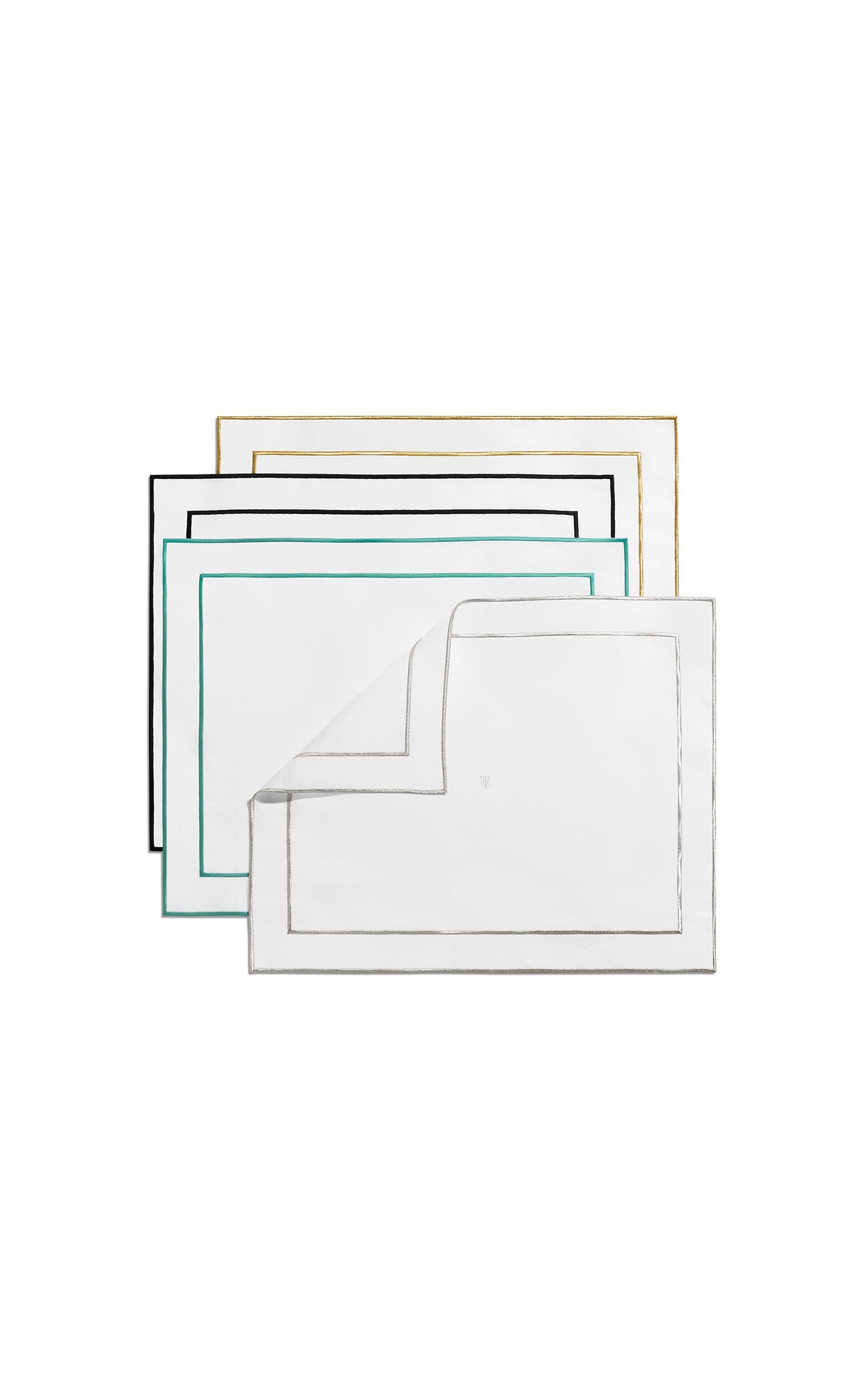 Set-of-Four Embroidered Linen Placemats
