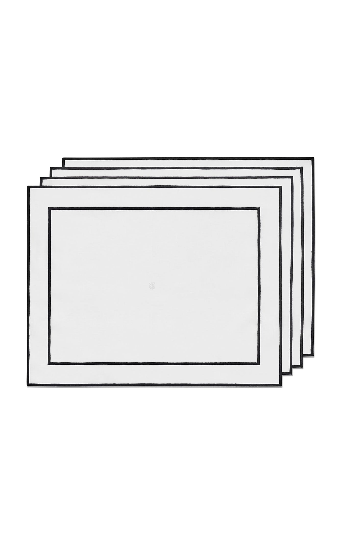 Set-of-Four Small Embroidered Linen Placemats