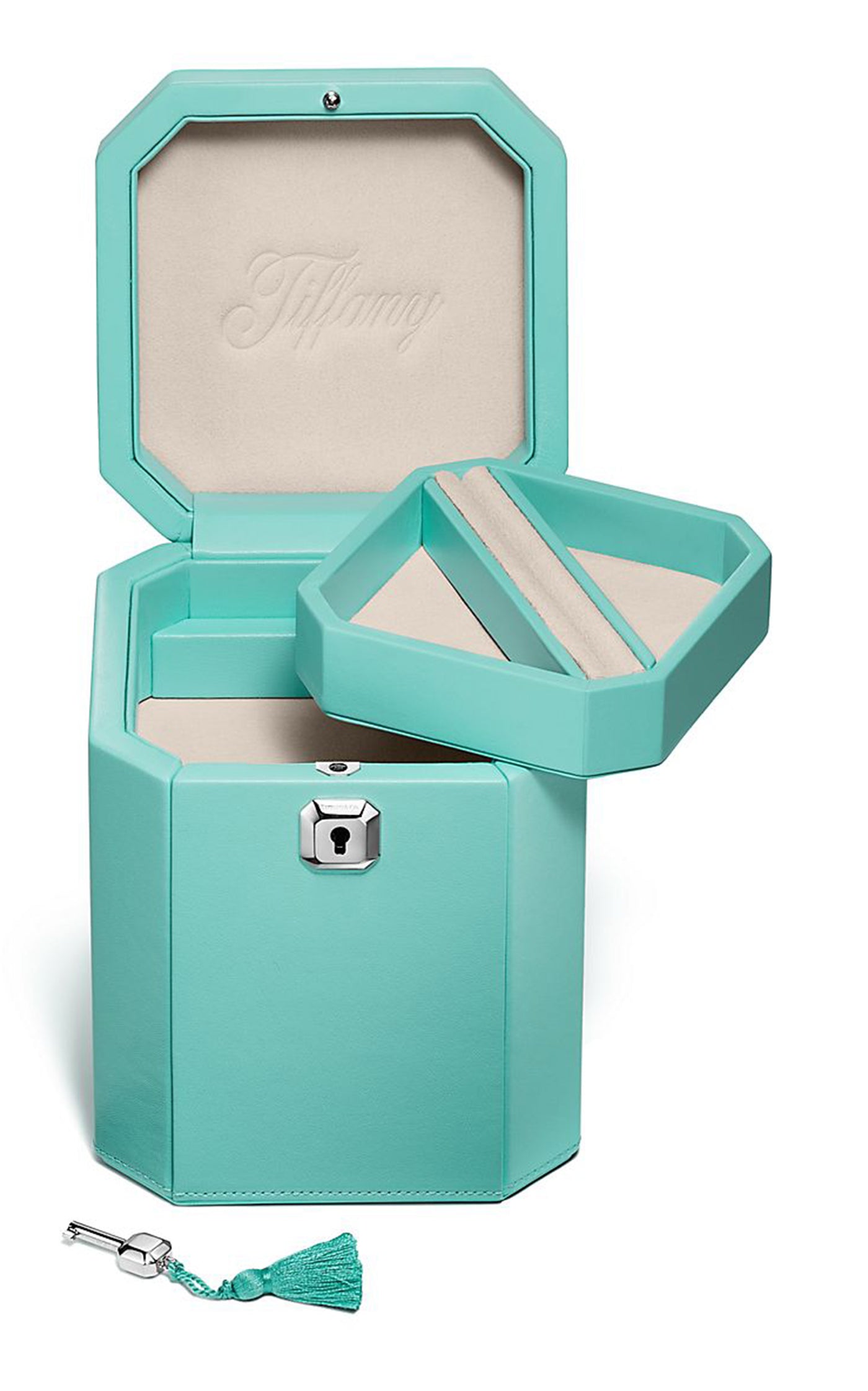 Tall Facets Leather Jewelry Box
