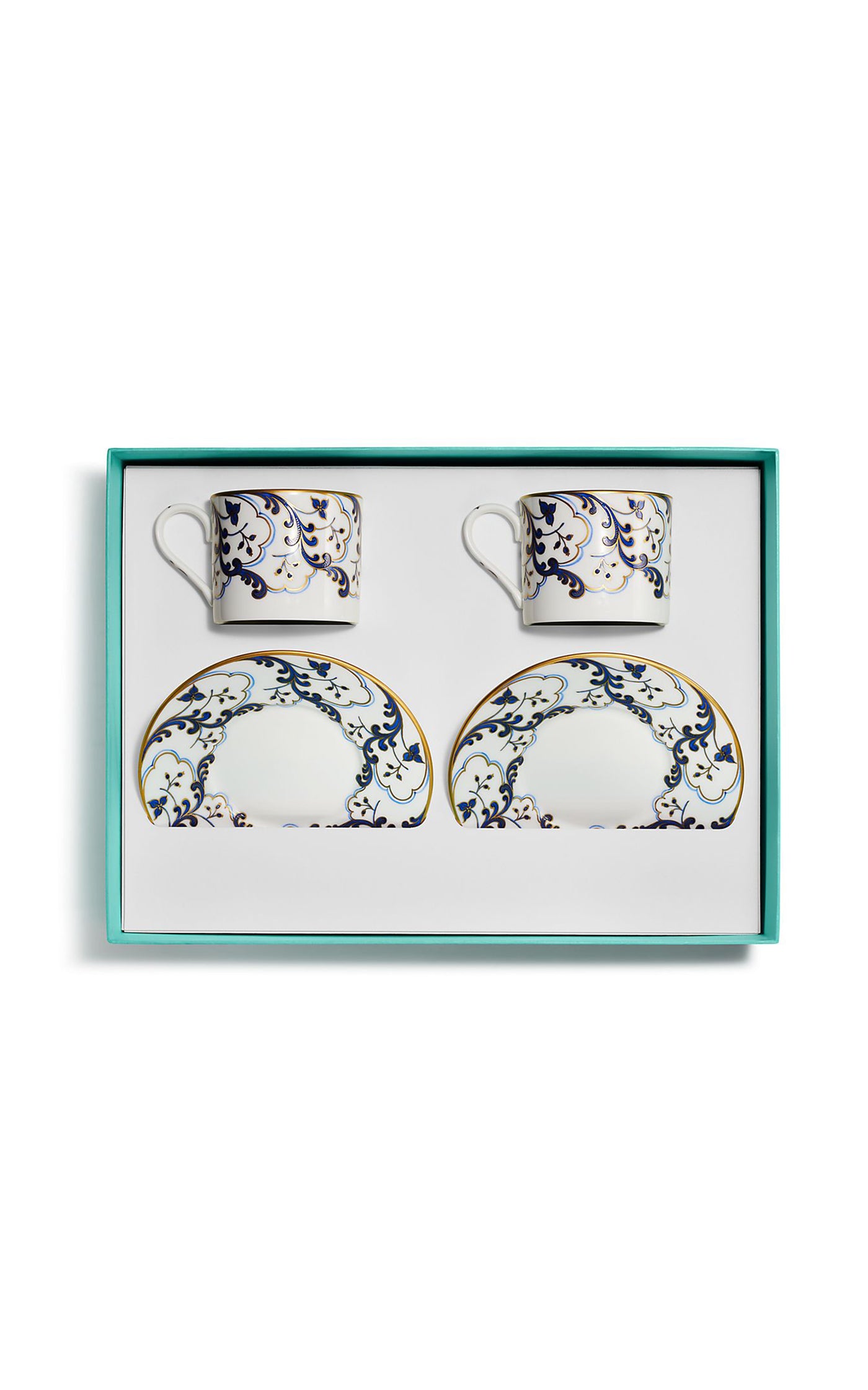 Set-of-Two Valse Bleue Bone China Tea Cup and Saucers