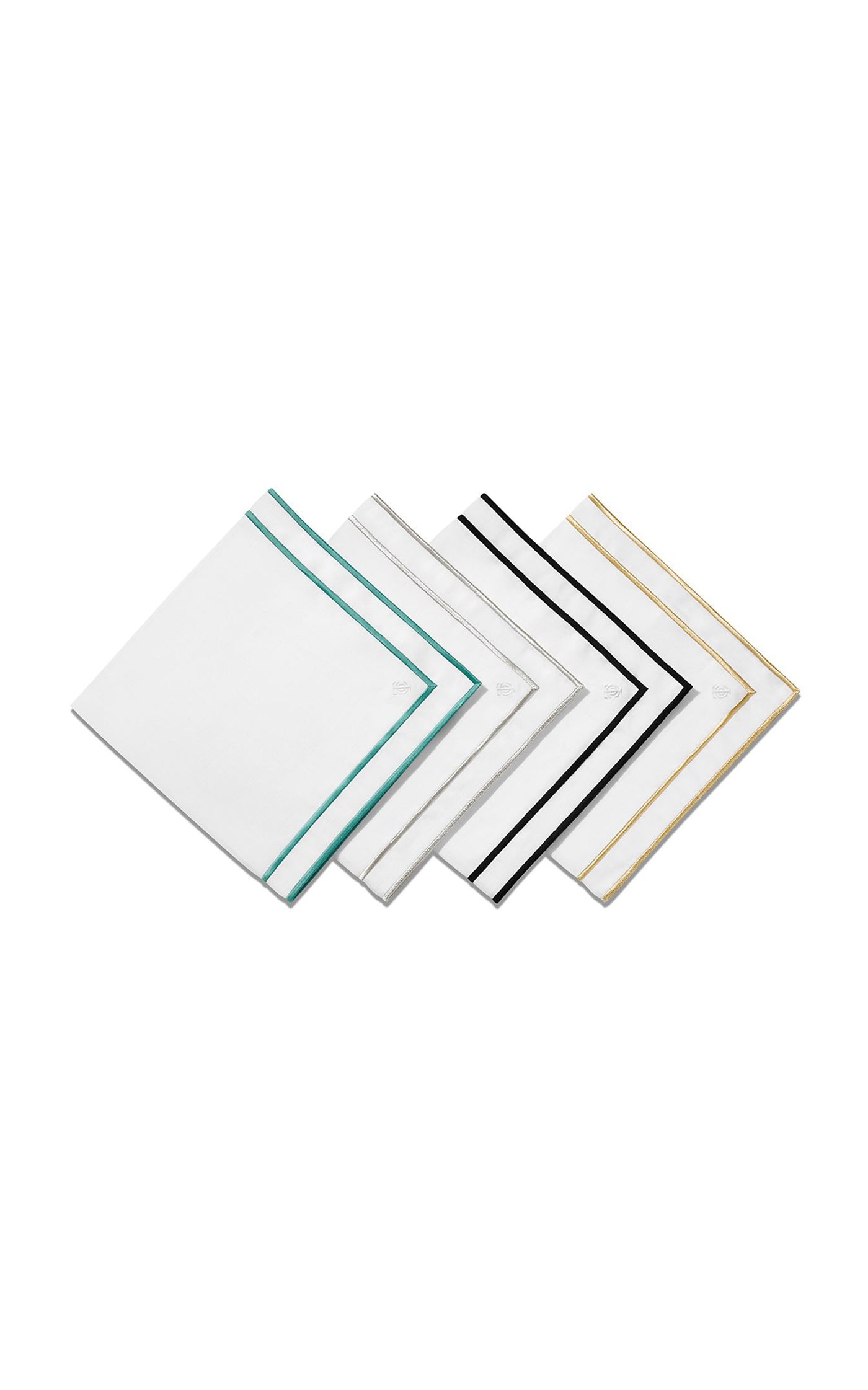 Set-of-Four Embroidered Linen Placemats
