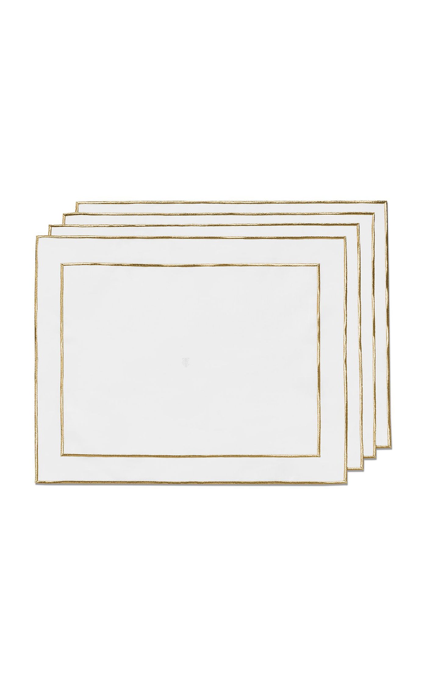 Set-of-Four Small Embroidered Linen Placemats