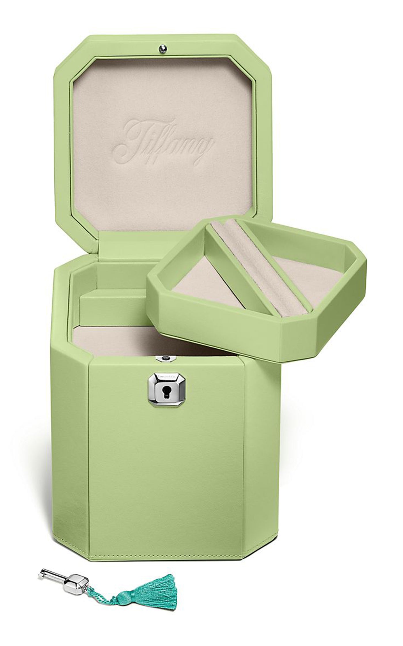 Tall Facets Leather Jewelry Box