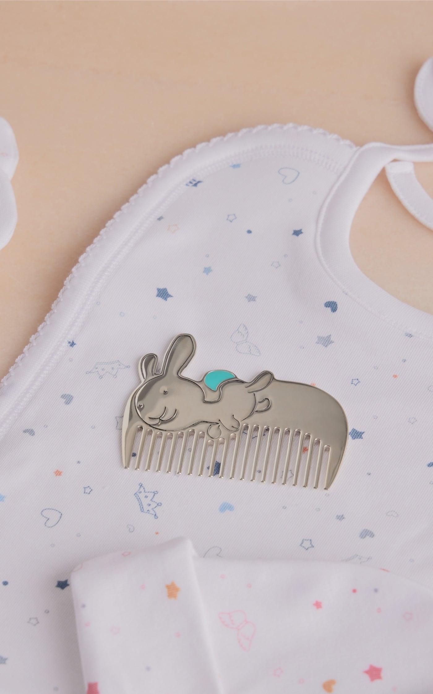 Tiny Rabbit Sterling Silver Baby Comb