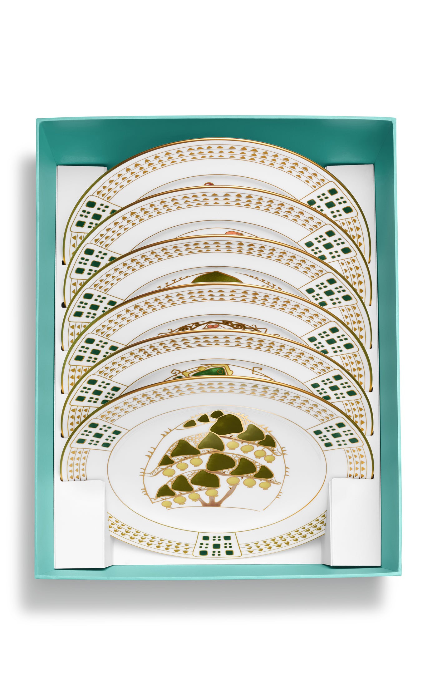 Set-of-Six Berries Bone China Dinner Plates