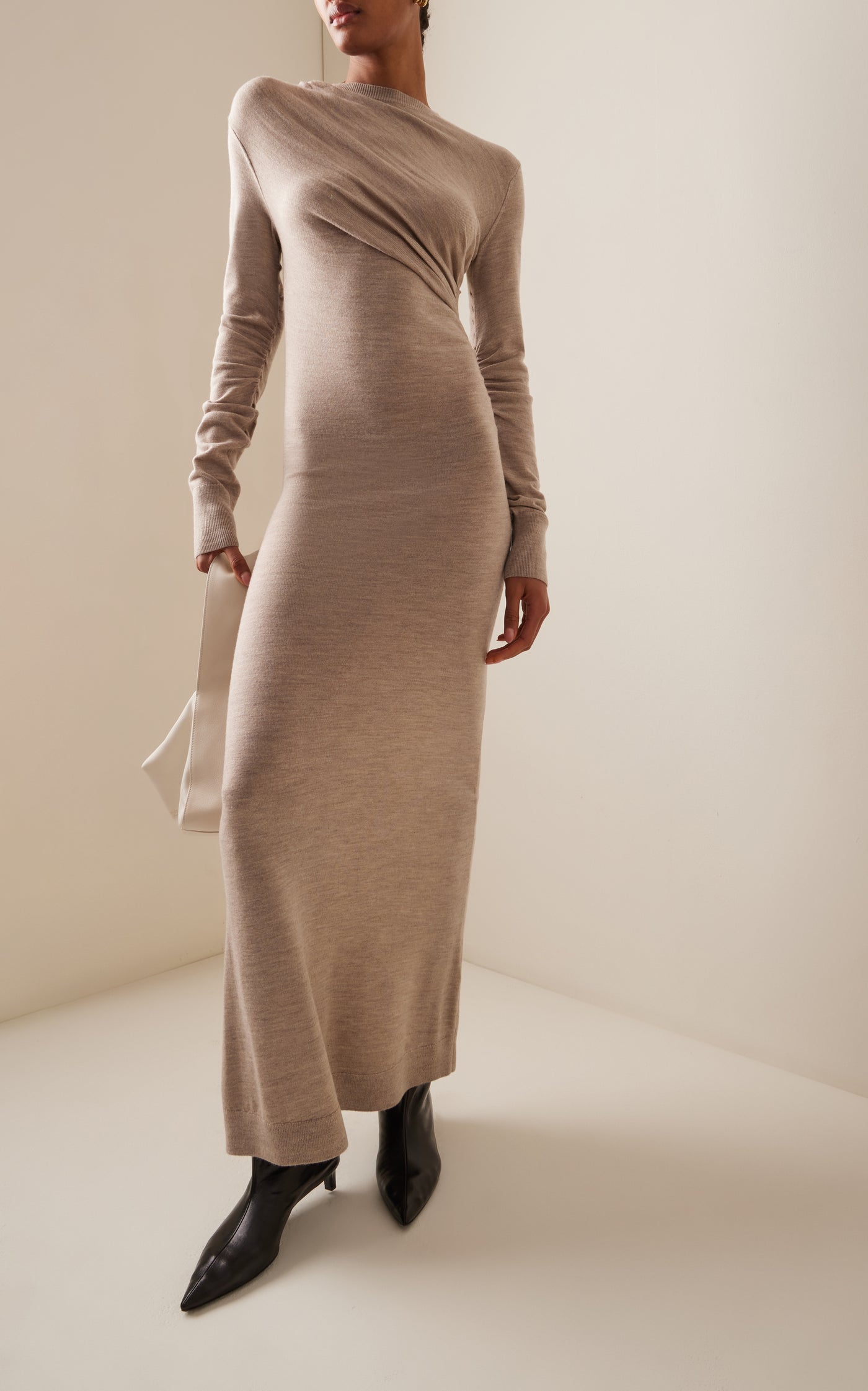 Alice Ruched Wool Maxi Sweater Dress