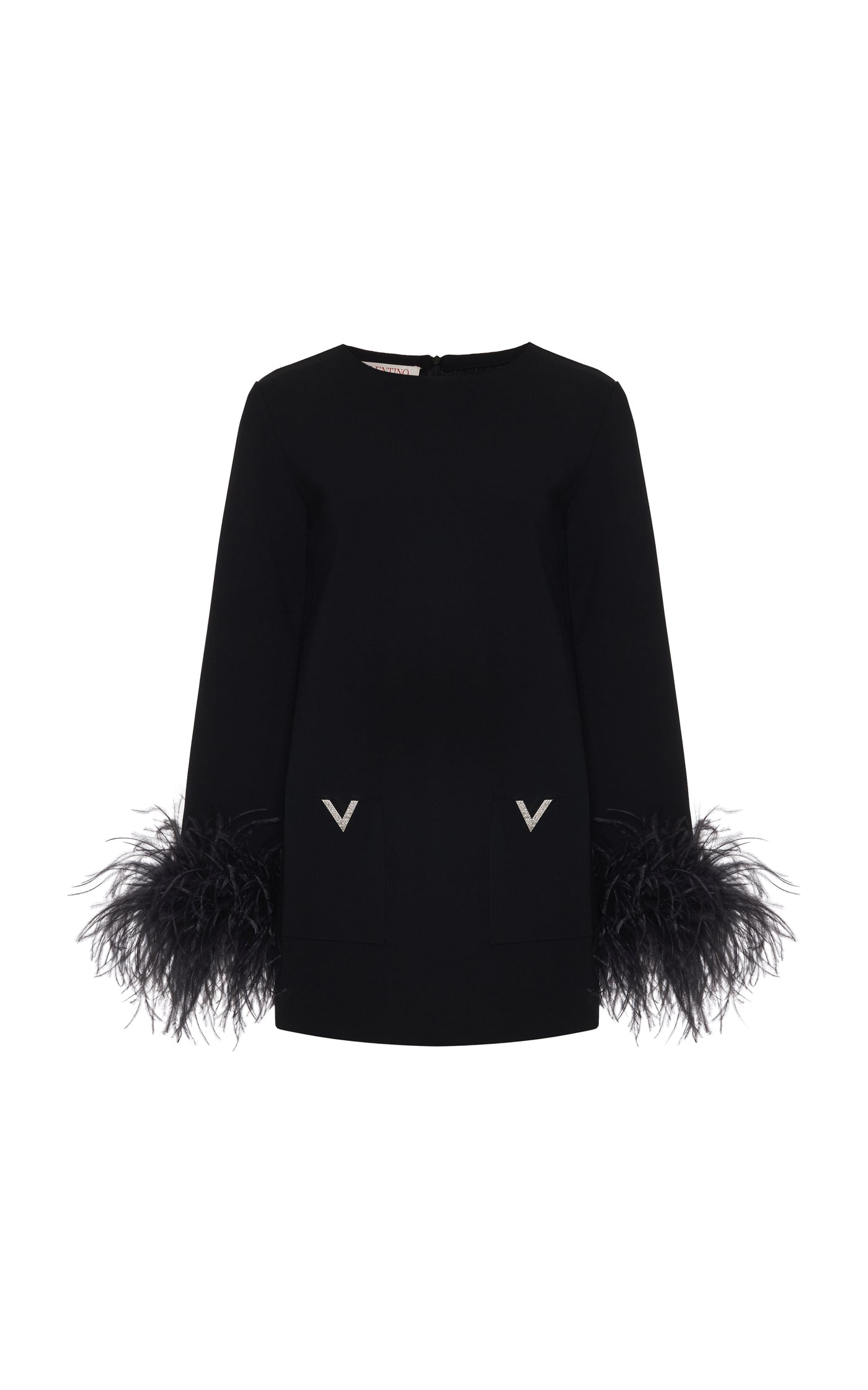 Feather-Trimmed Embroidered Viscose Sweater