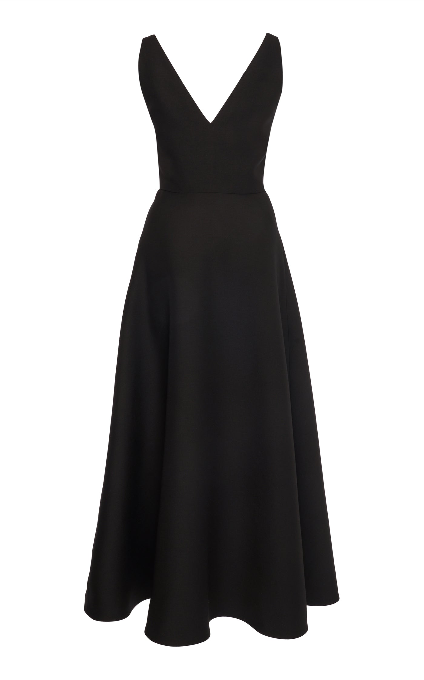 V-Neck Wool-Blend Midi Dress