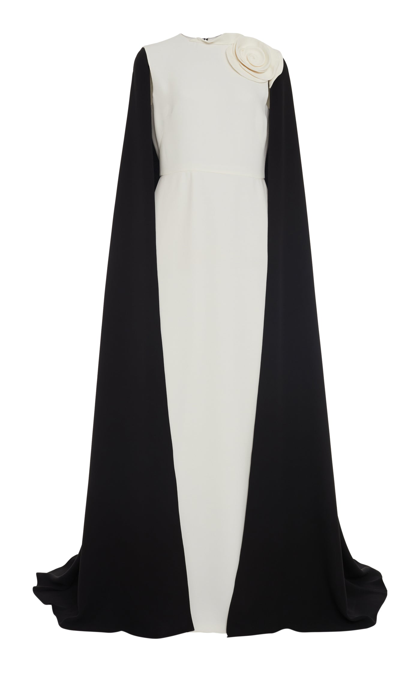 Cape-Detailed Silk Gown