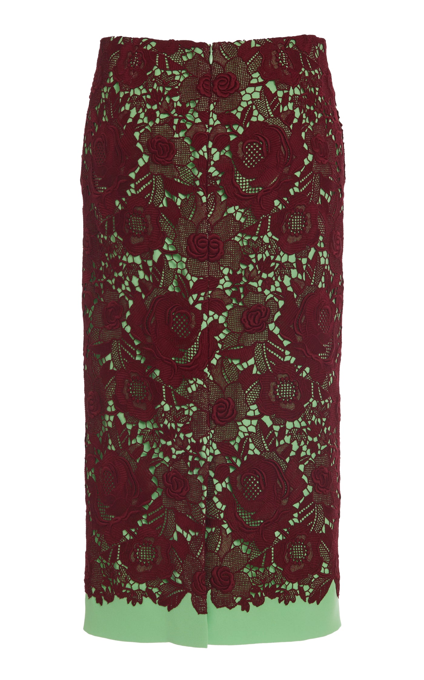 Lace-Detailed Cotton-Blend Midi Skirt