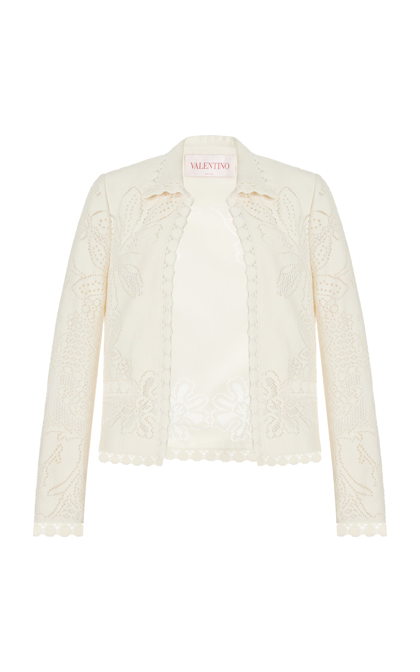 Cropped Guipure Lace Cotton-Blend Jacket