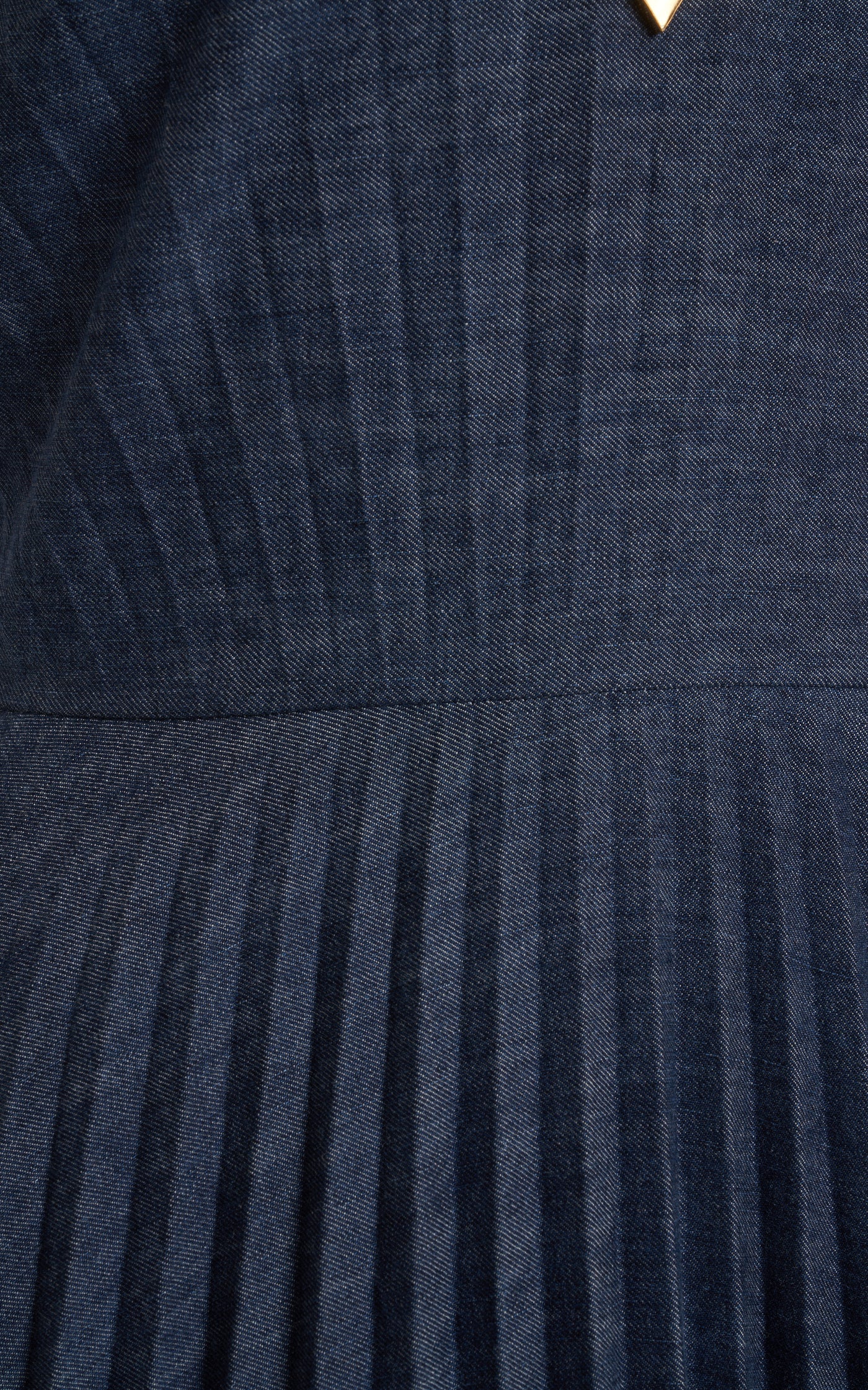 Pleated Denim Maxi Dress