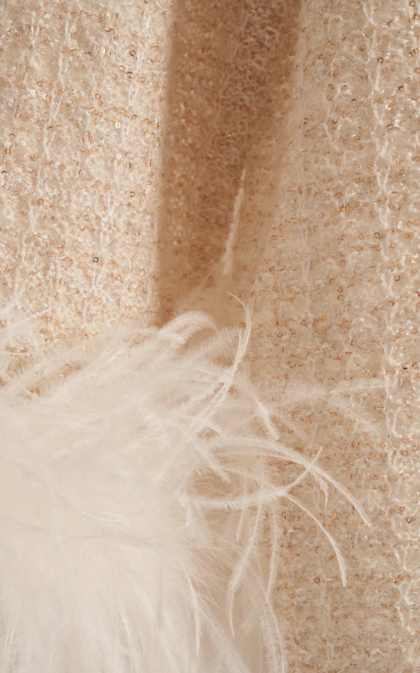 Feather-Trimmed Embroidered Sweater
