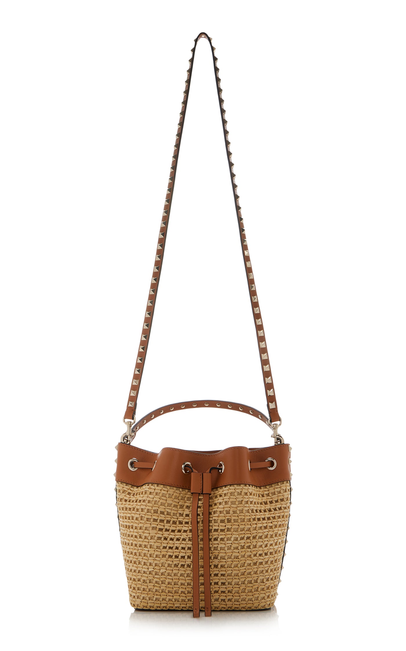 Rockstud Woven Bucket Bag