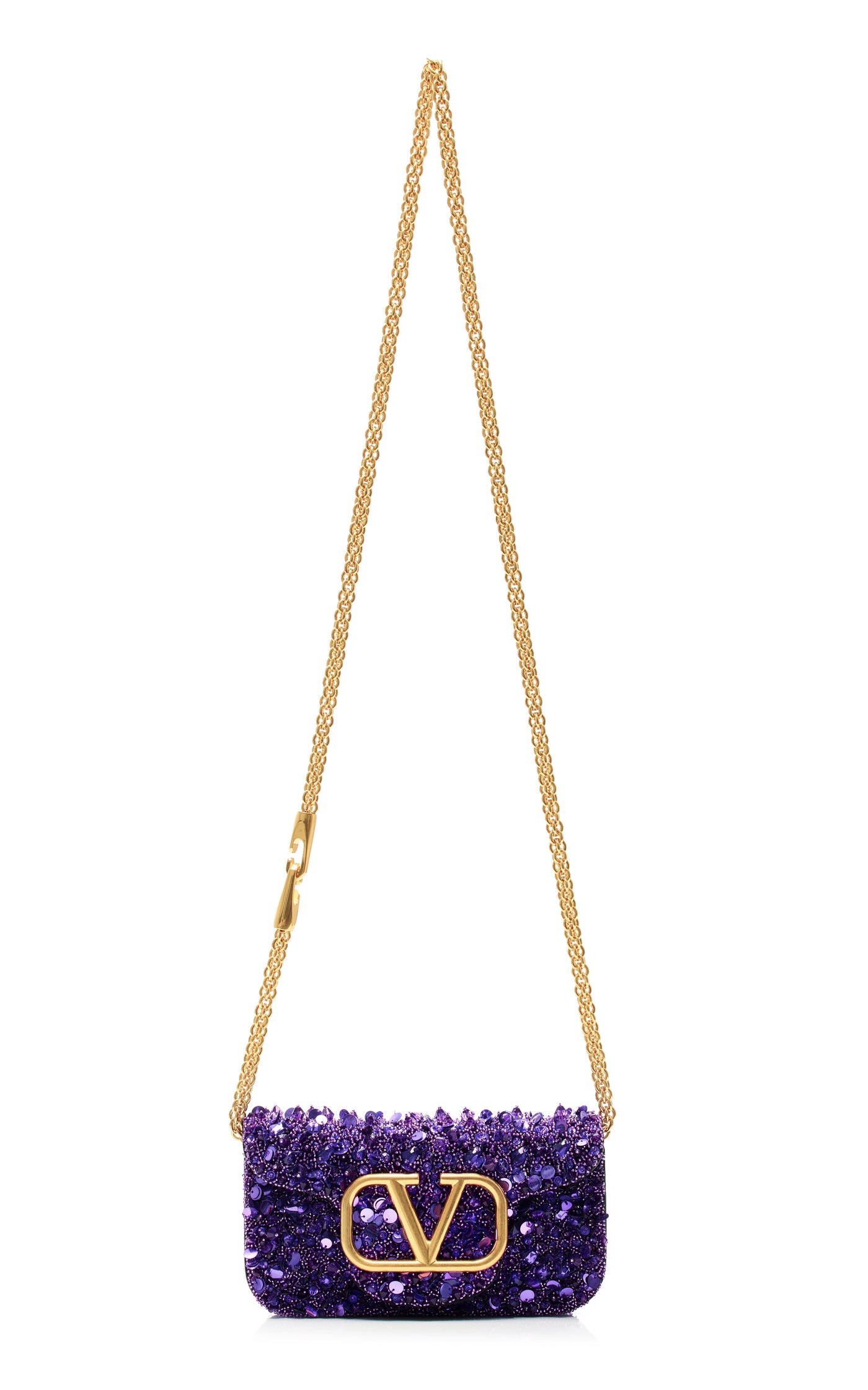 Small Loco Embellished Silk Shoulder Bag