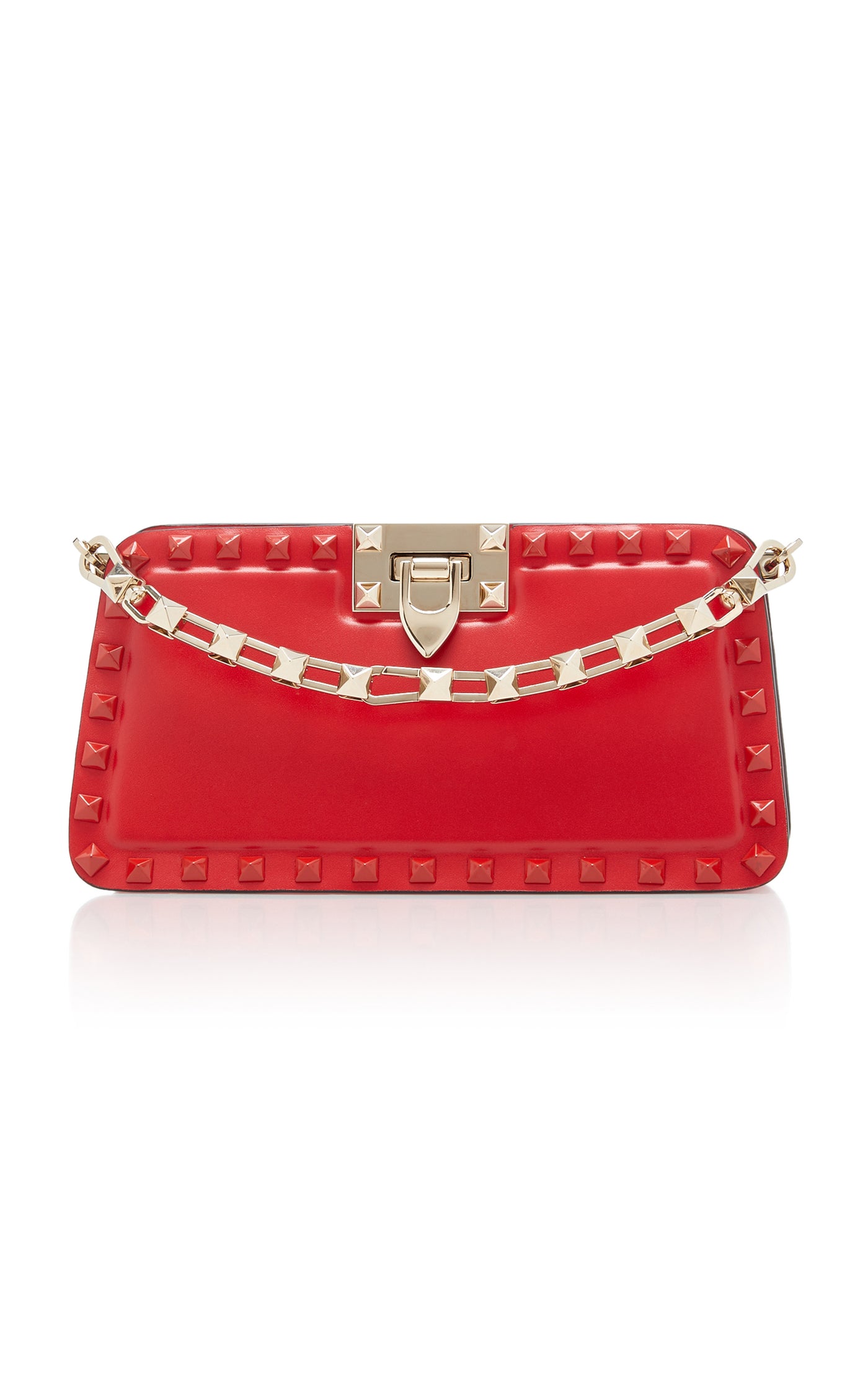 Rockstud Leather Clutch