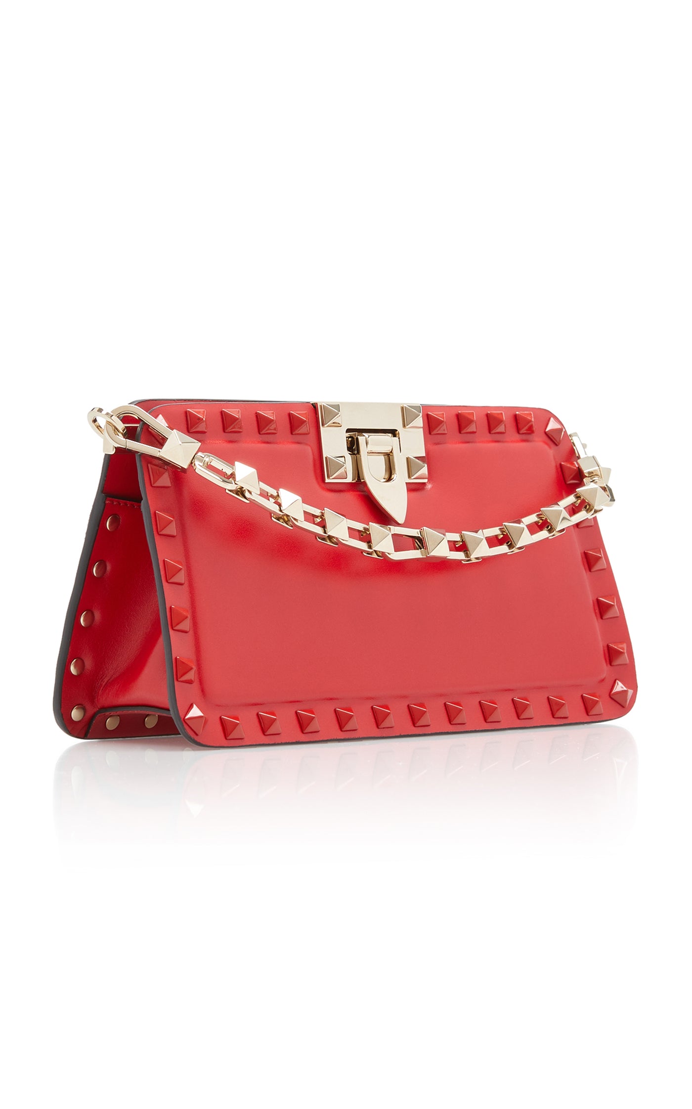 Rockstud Leather Clutch