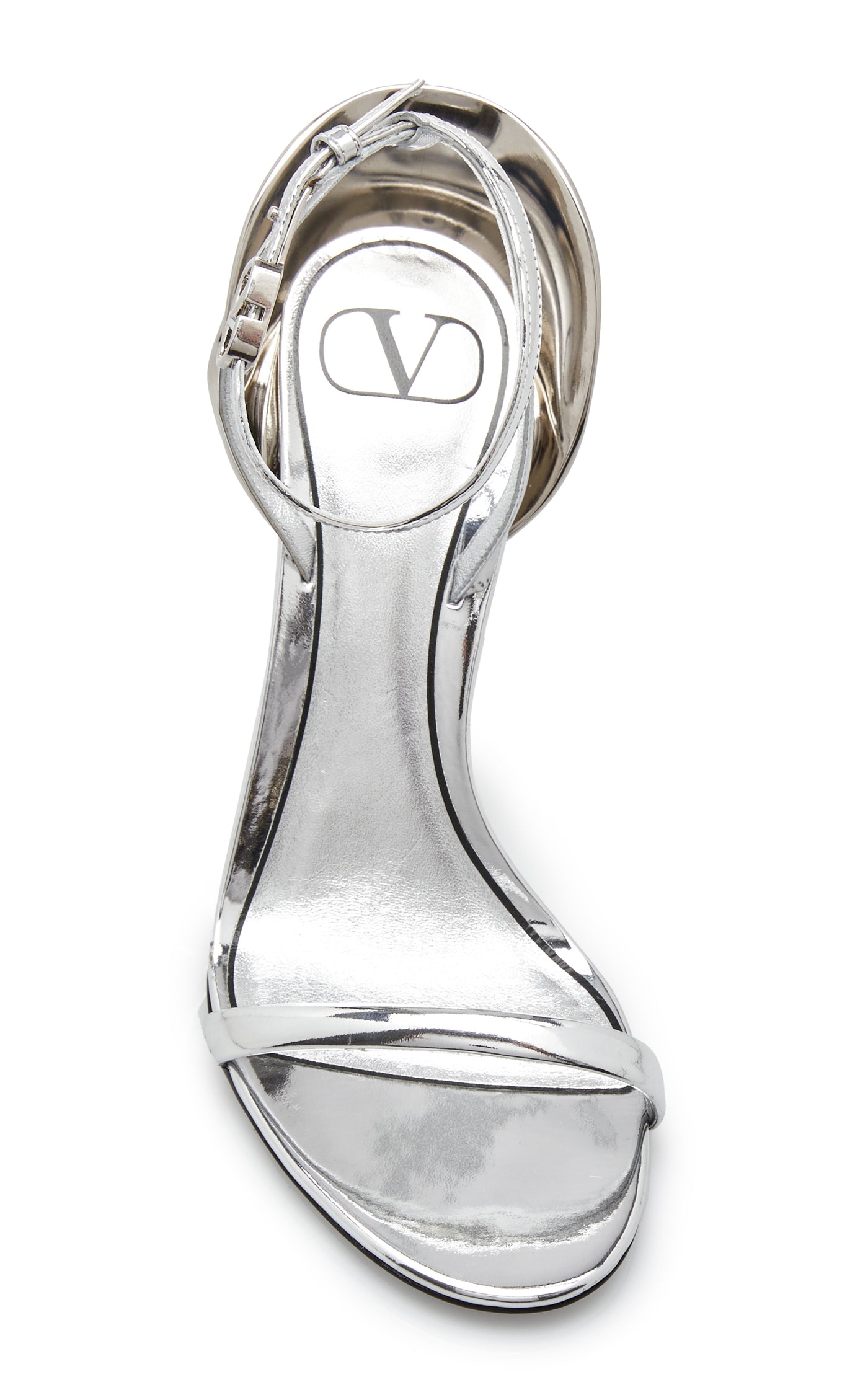 Valentino Garavani Archive Roserouche Metallic Leather Sandals