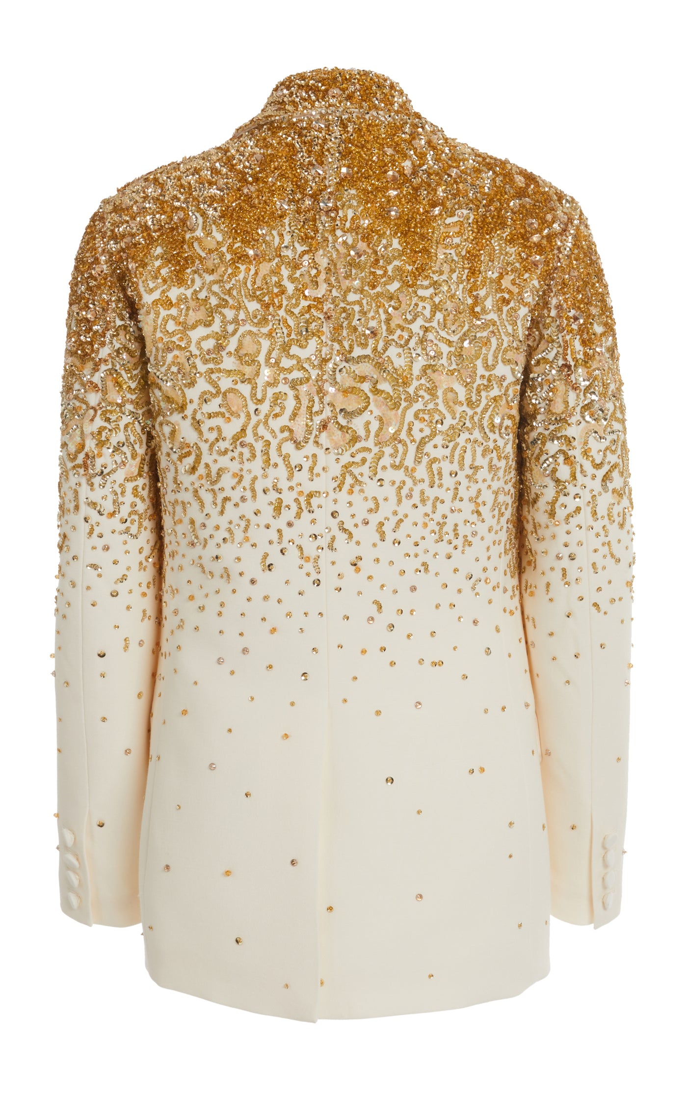 Embroidered Double-Breasted Wool-Blend Blazer