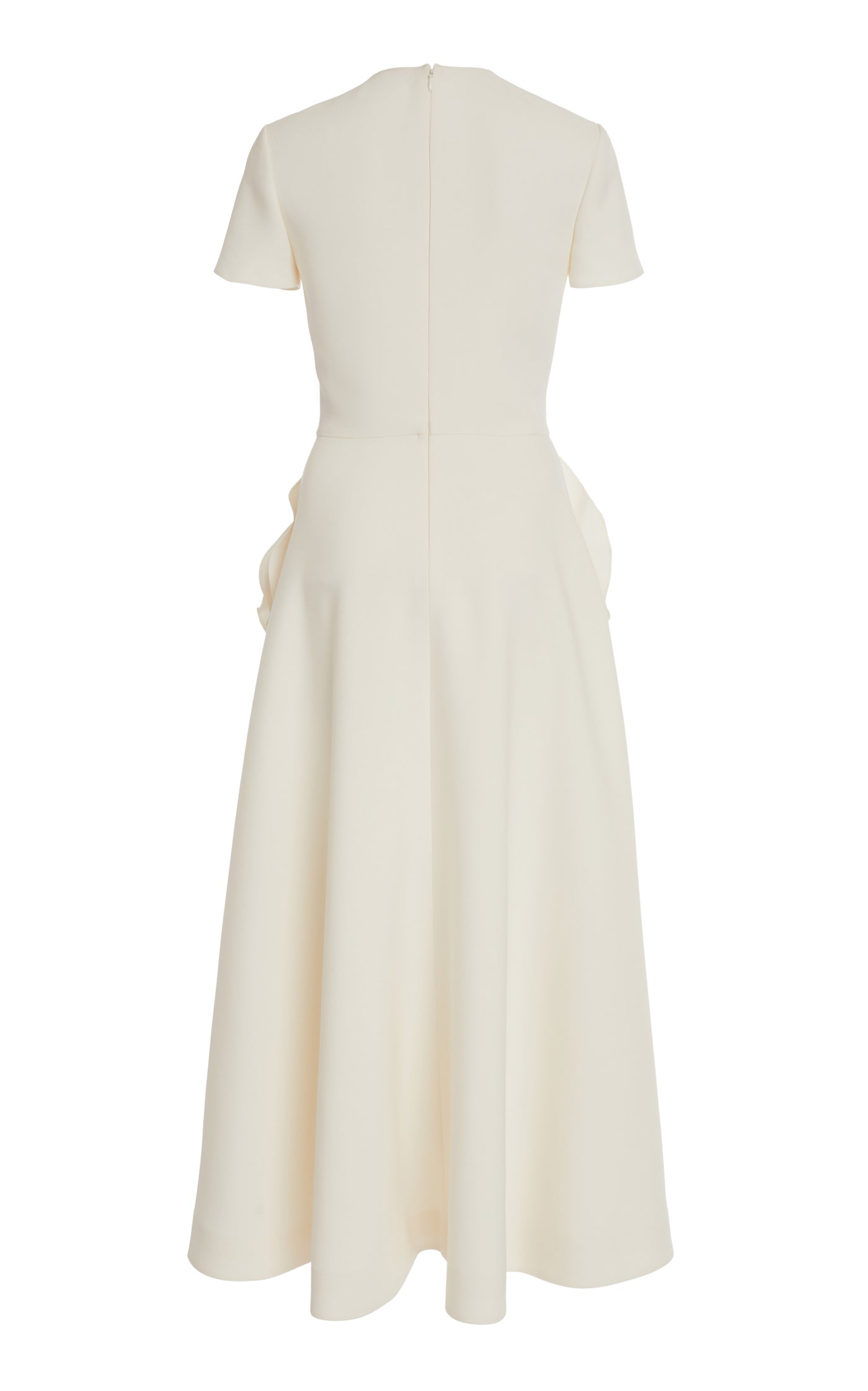 Flower-Detailed Wool-Silk Midi Dress