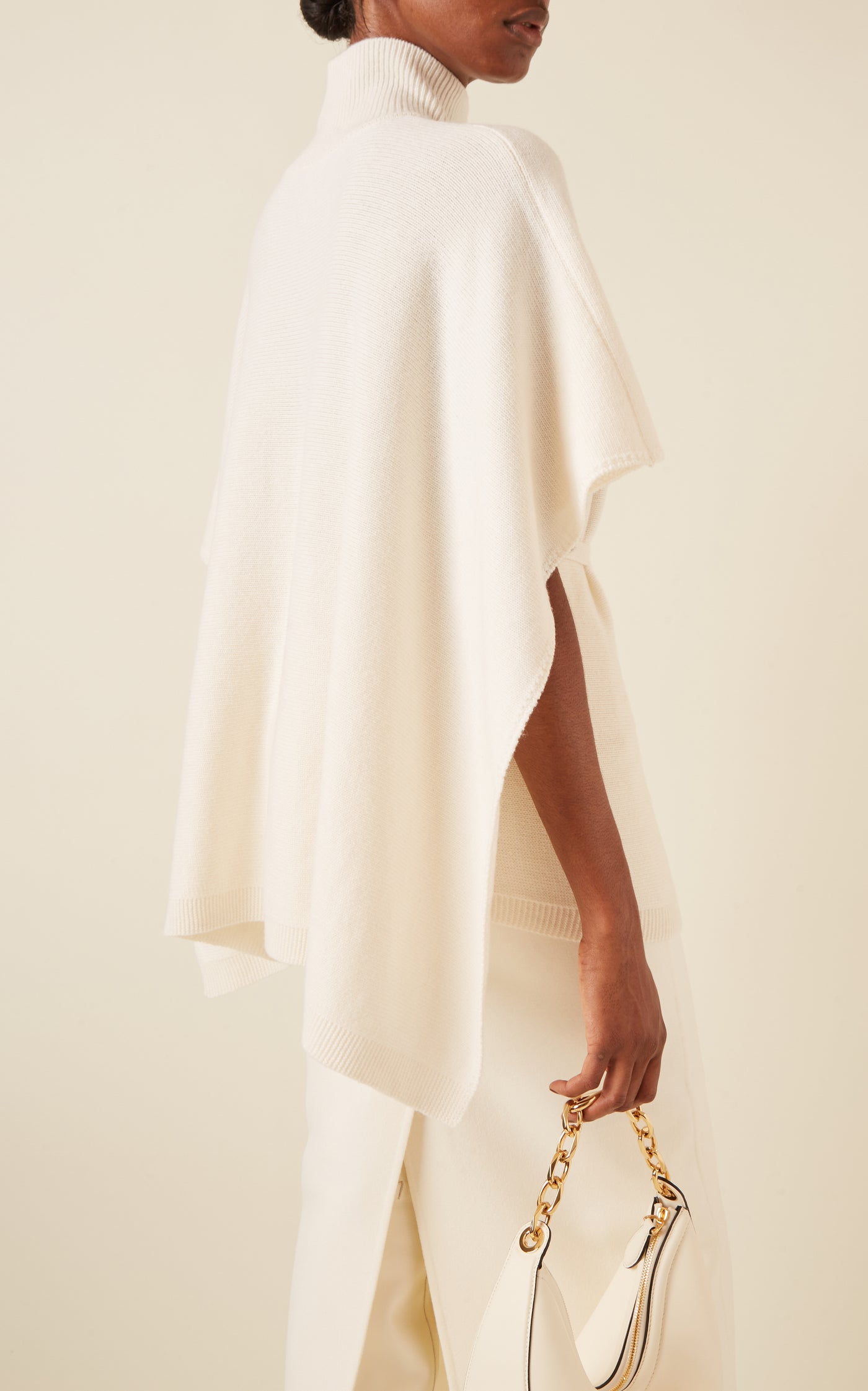 Ruffled Wool Turtleneck Sweater